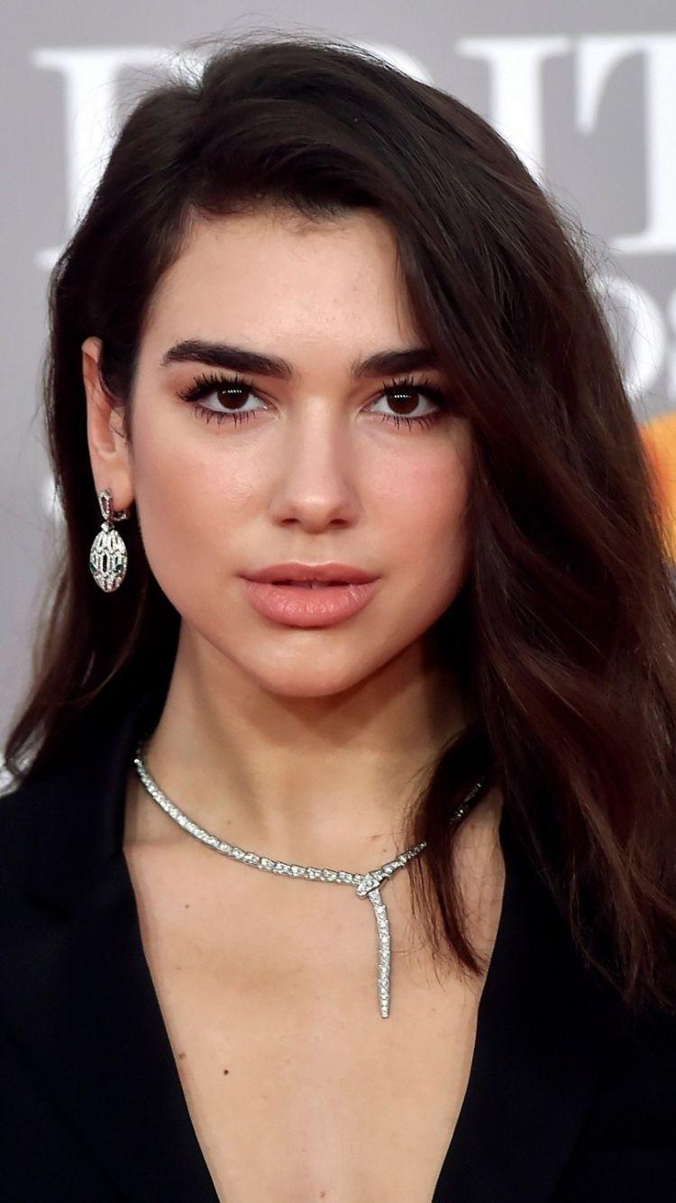 750x1334 Download 750x1334 wallpaper black dress, brunette, pretty, dua lipa, celebrity, iphone iphone 750x1334 HD image, background, 18993