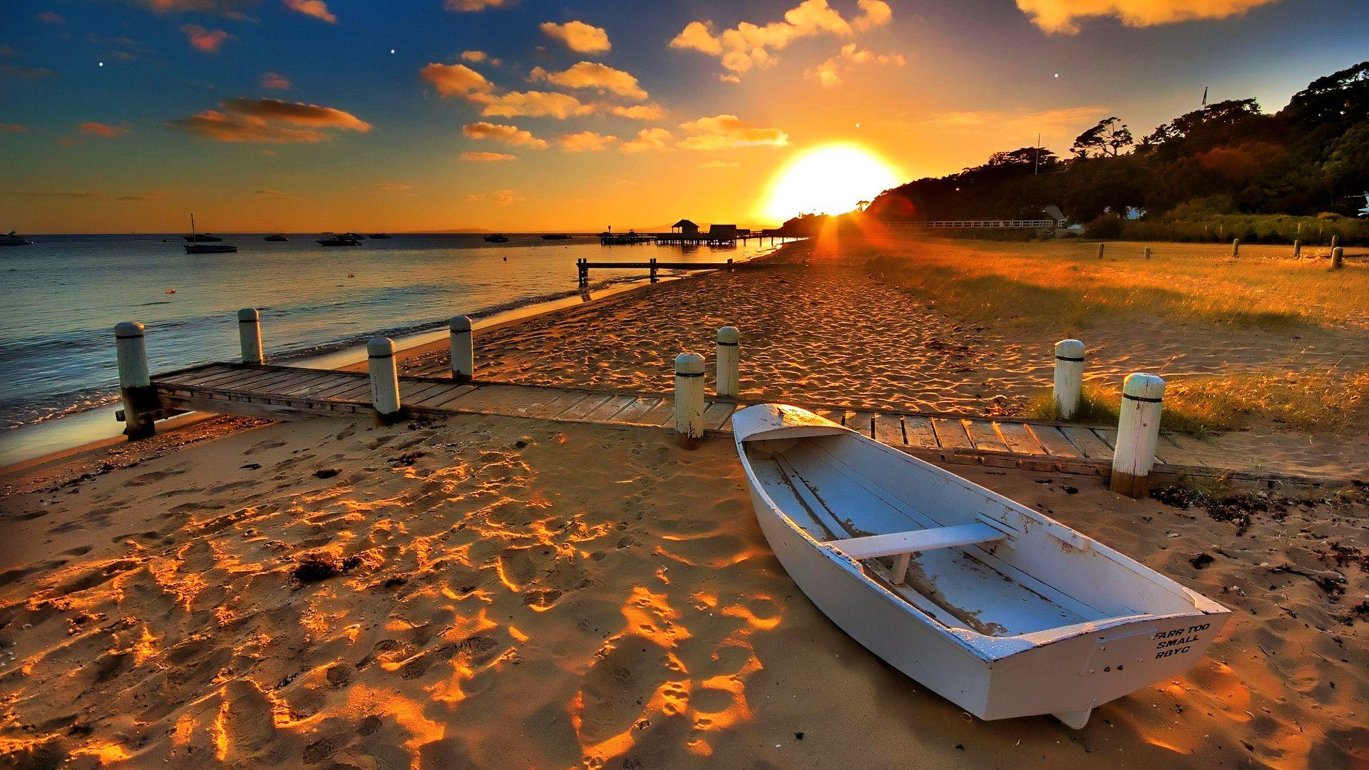 1920x1080 Beach, Sun, Sunset HD Wallpaper & Background • 35075 • Wallur
