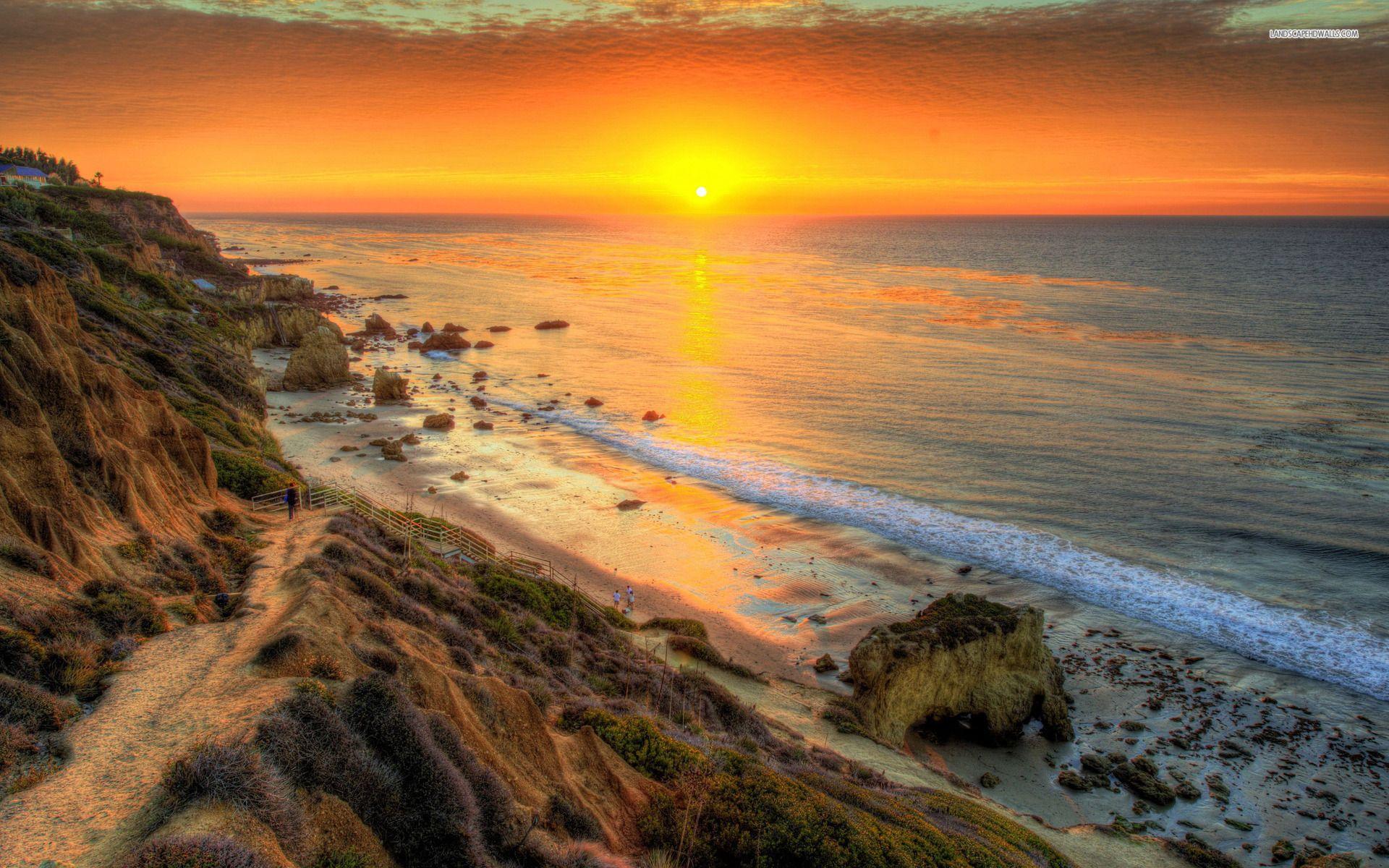 1920x1200 Ocean Cliffs Stairs Beach Sun wallpaper. Ocean Cliffs Stairs Beach Sun