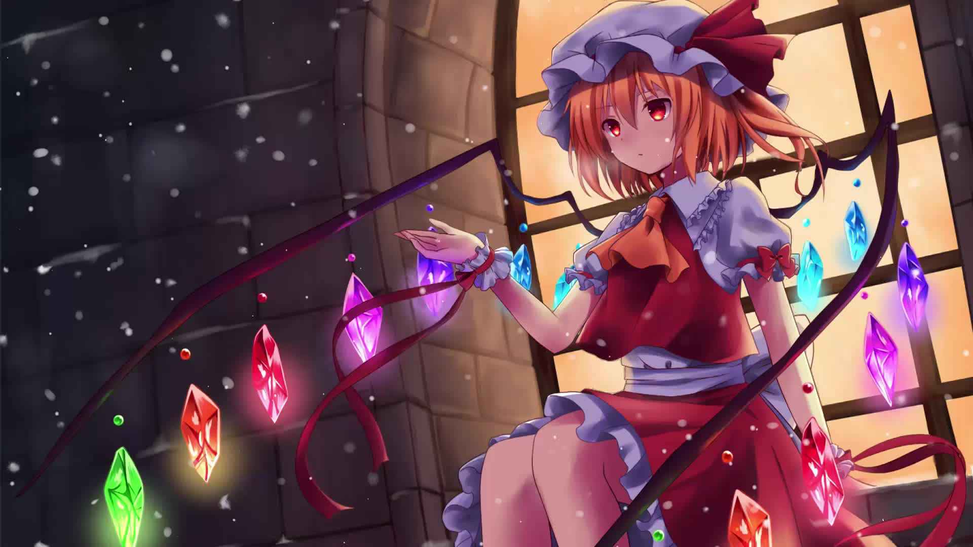 1920x1080 Project Touhou Flandre Scarlet Snow Scene Live Wallpaper