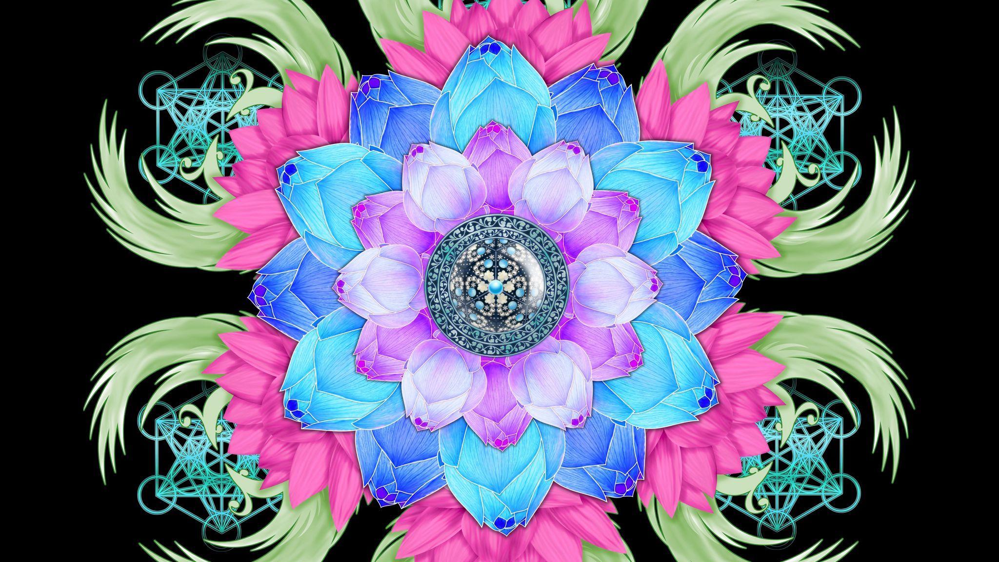 2048x1152 Wallpaper Mandala, Lotus, Patterns, Flower Lotus Wallpaper Art HD Wallpaper