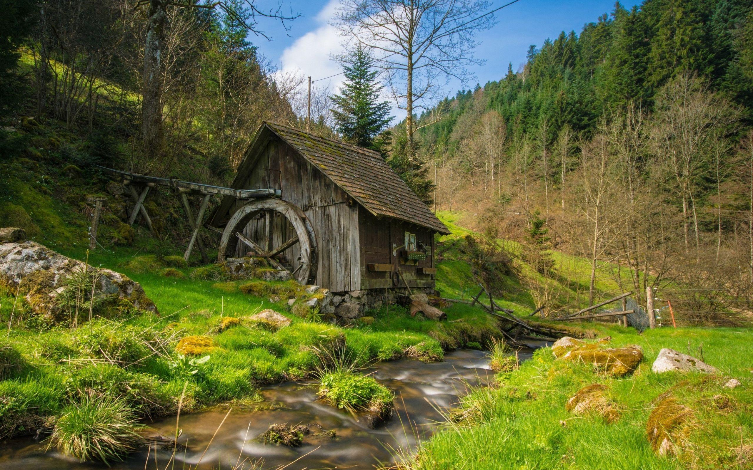 2560x1600 Download wallpaper: Windmill from Black Forest 2560x1600