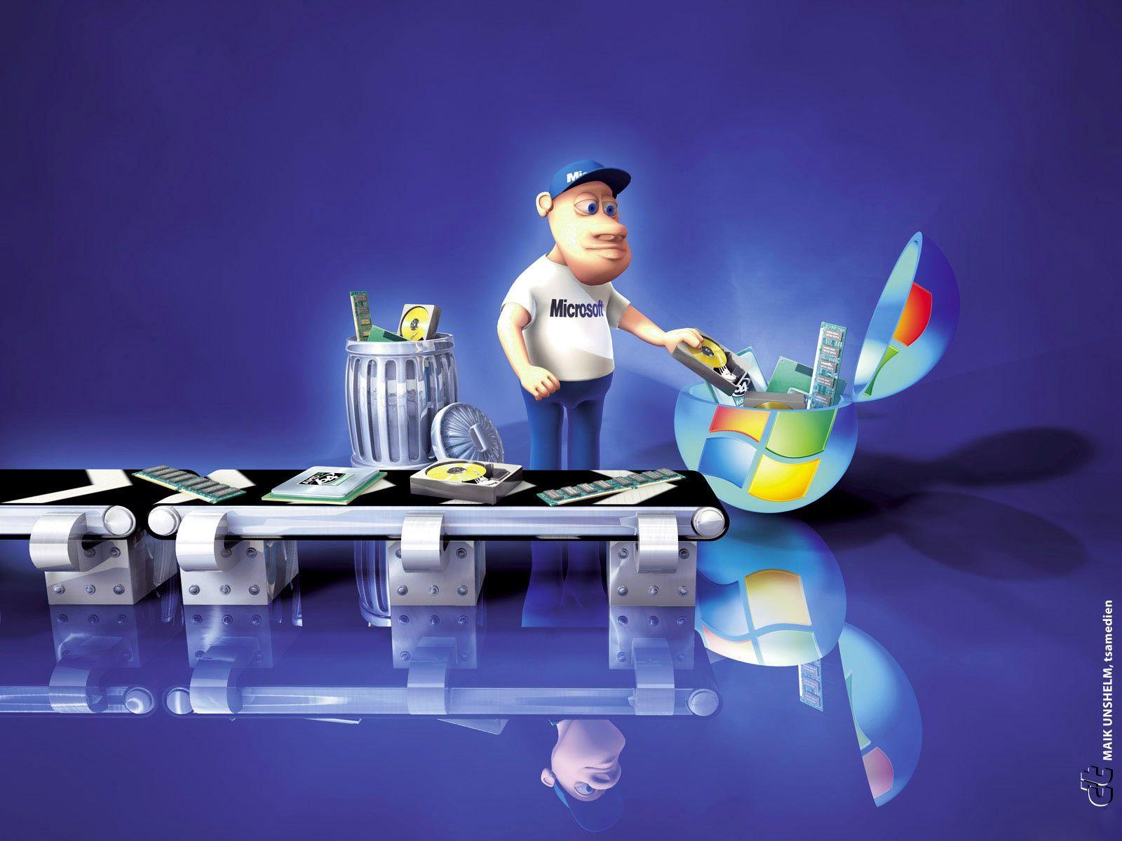 1600x1200 Funny Microsoft Wallpaper