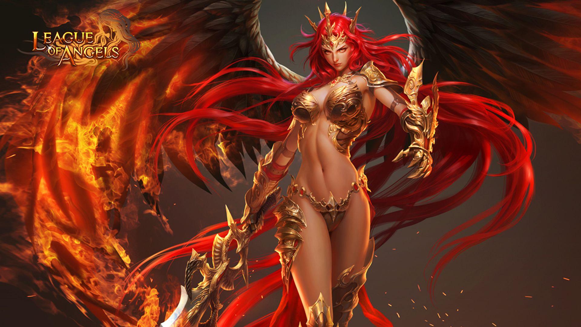 1920x1080 League Of Angel Mikaela Girl Red Hair Fantasy Angel Warrior Game Loa HD Wallpaper 1920x1080 :