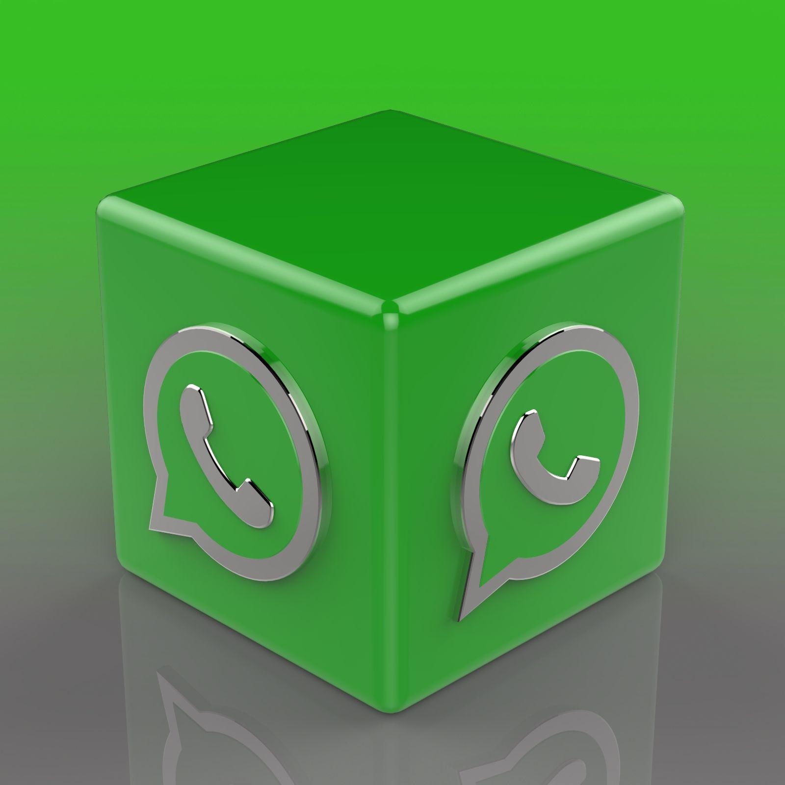 1600x1600 Whatsapp Logod icons, Blue background image, 3D logo