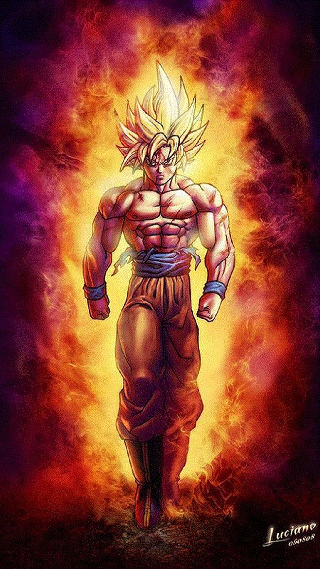 1080x1920 iPhone 6 Super Saiyan Goku Wallpaper