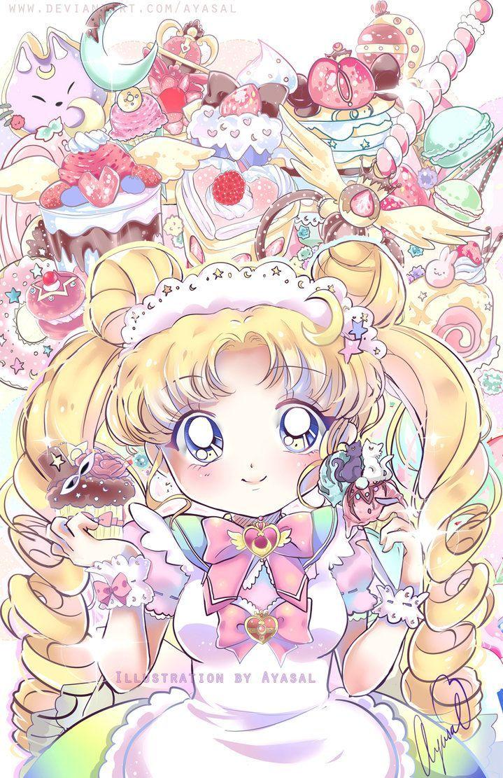 719x1111 Chibi Moon Wallpaper