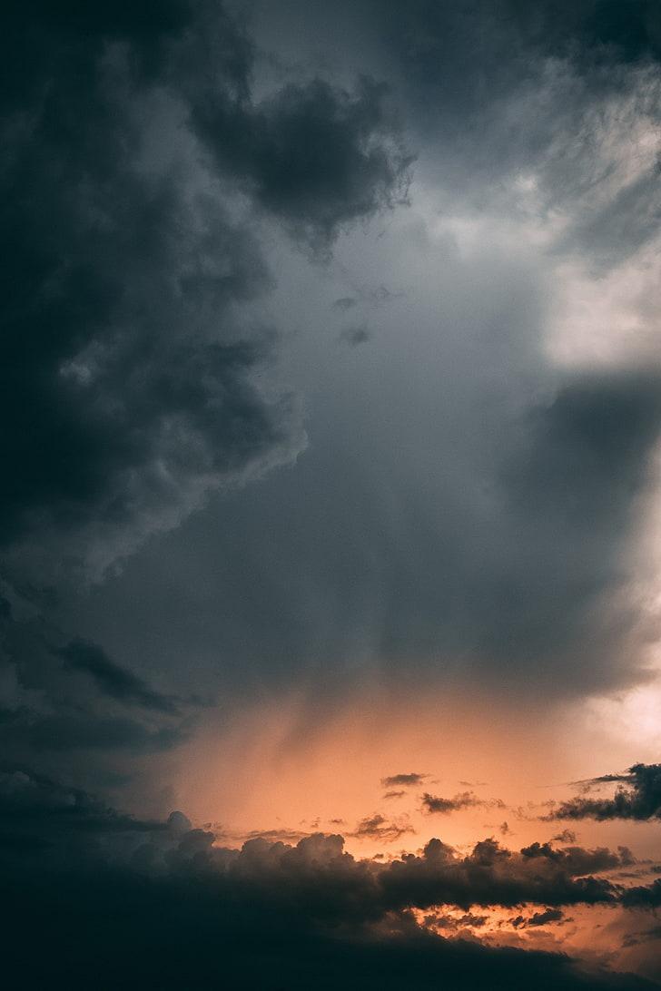728x1092 Beautiful Clouds Sky Anime Wallpaper