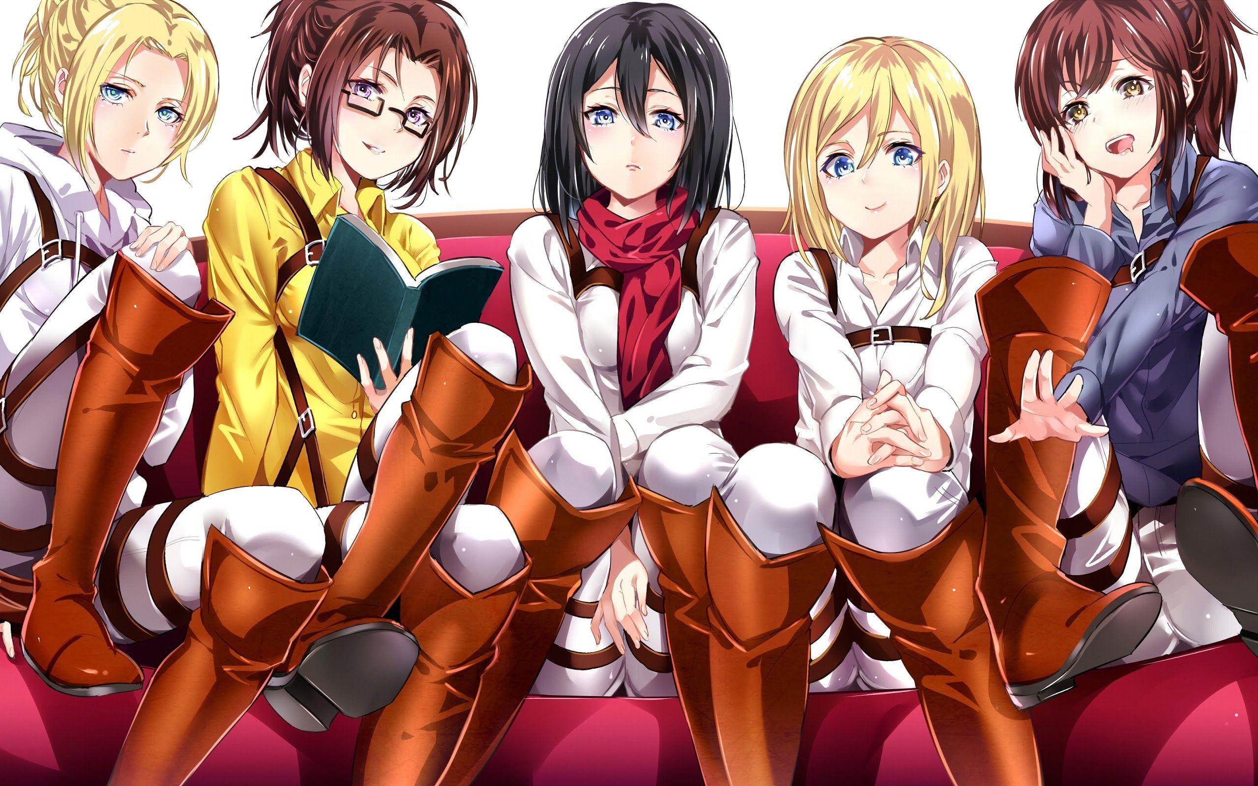 2560x1600 Annie Leonhart Hange Zoe Krista Sasha Attack on Titan Girls 4K Wallpaper