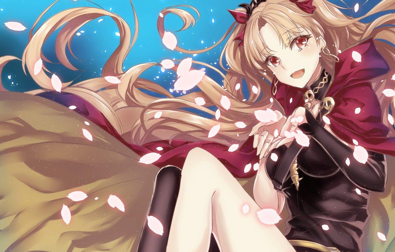 1332x850 Wallpaper girl, petals, Lancer, Lancer, Fate / Grand Order, Ereshkigal, The destiny of a great campaign image for desktop, section сёнэн