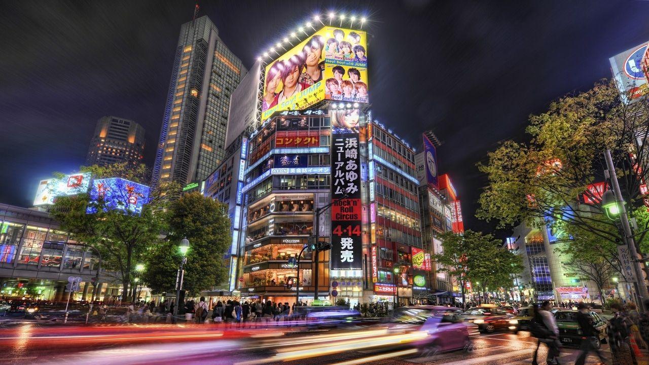 1280x720 Wallpaper mean streets, japan, tokyo, night, hdr hd, picture, image