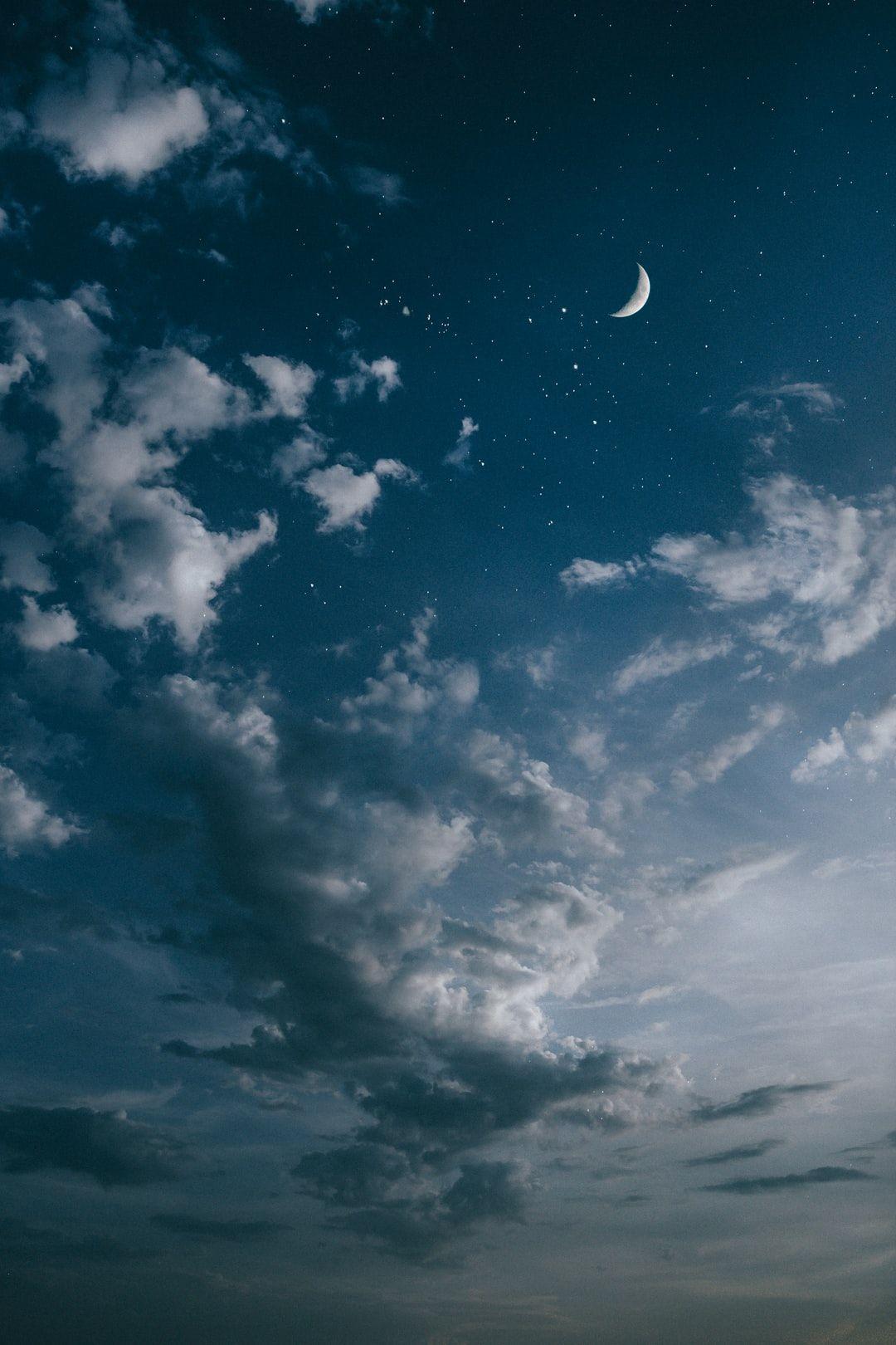 1080x1620 half moon in sky photo