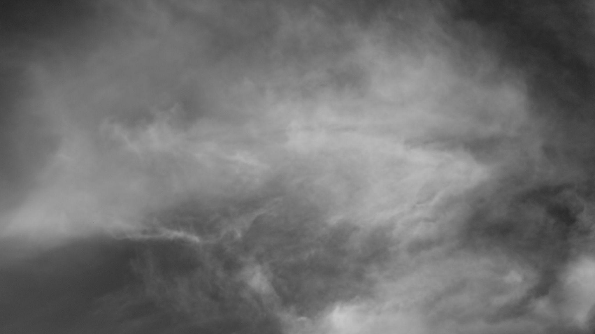2048x1152 Download wallpaper 2048x1152 sky, clouds, bw, gray ultrawide monitor HD background