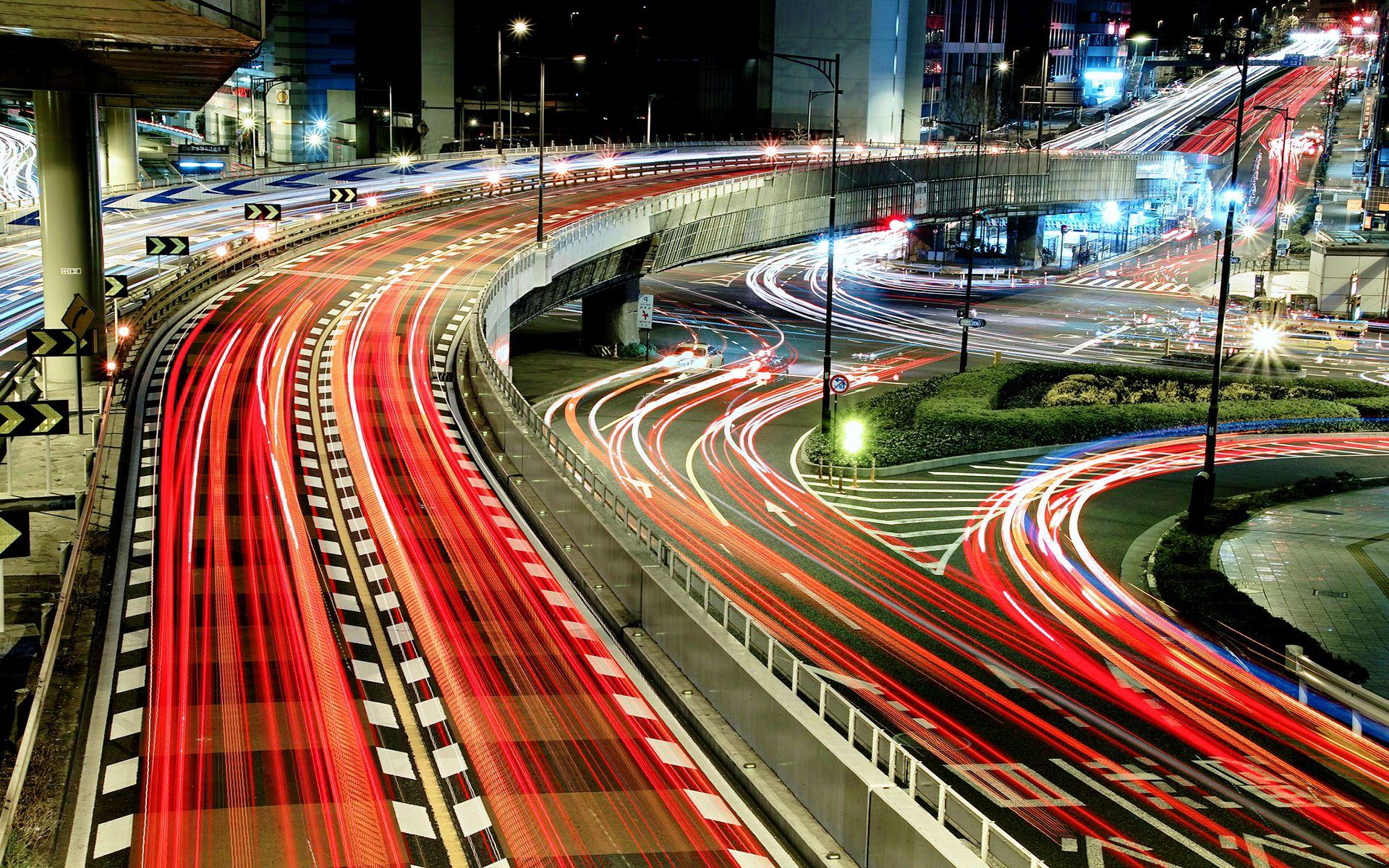 1920x1200 Tokyo traffic night wallpaperx1200