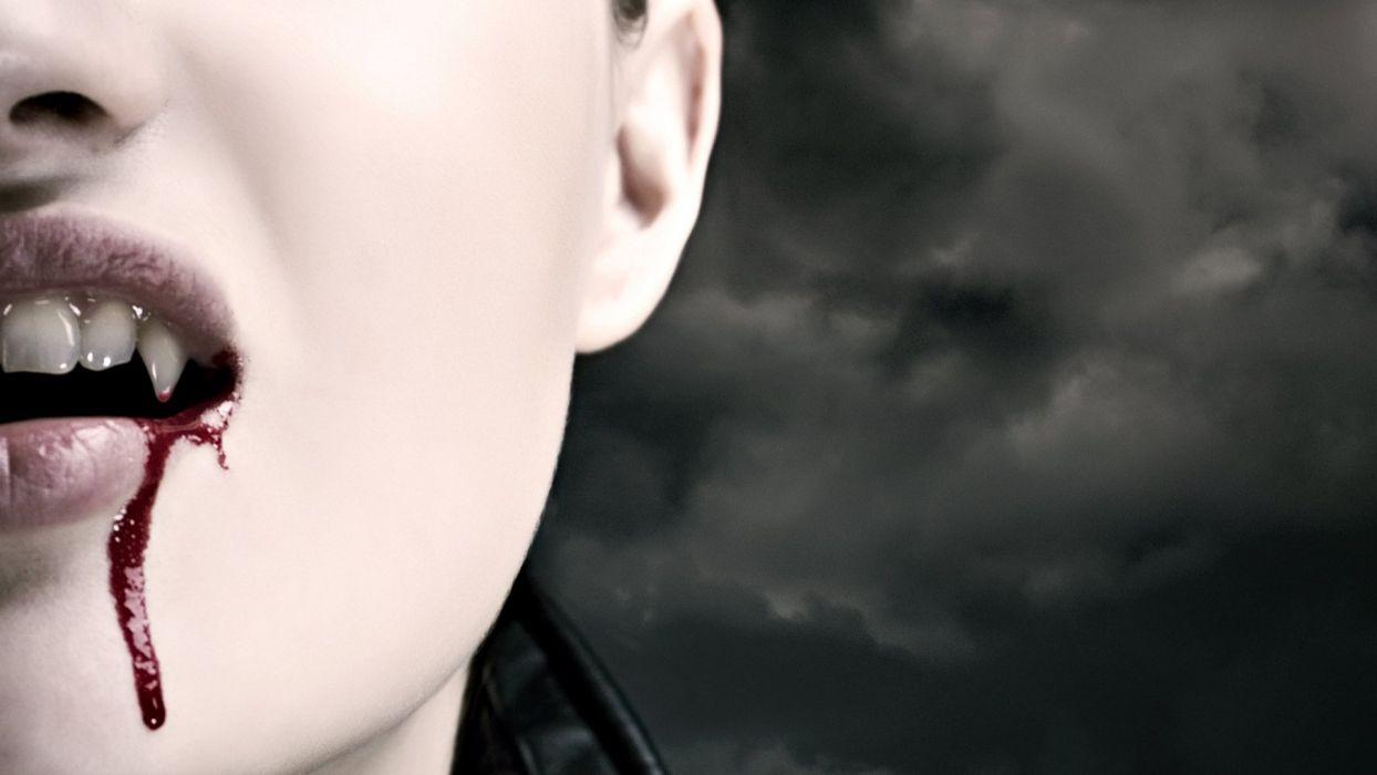 1244x700 Vampire Blood Teeth Wallpaper