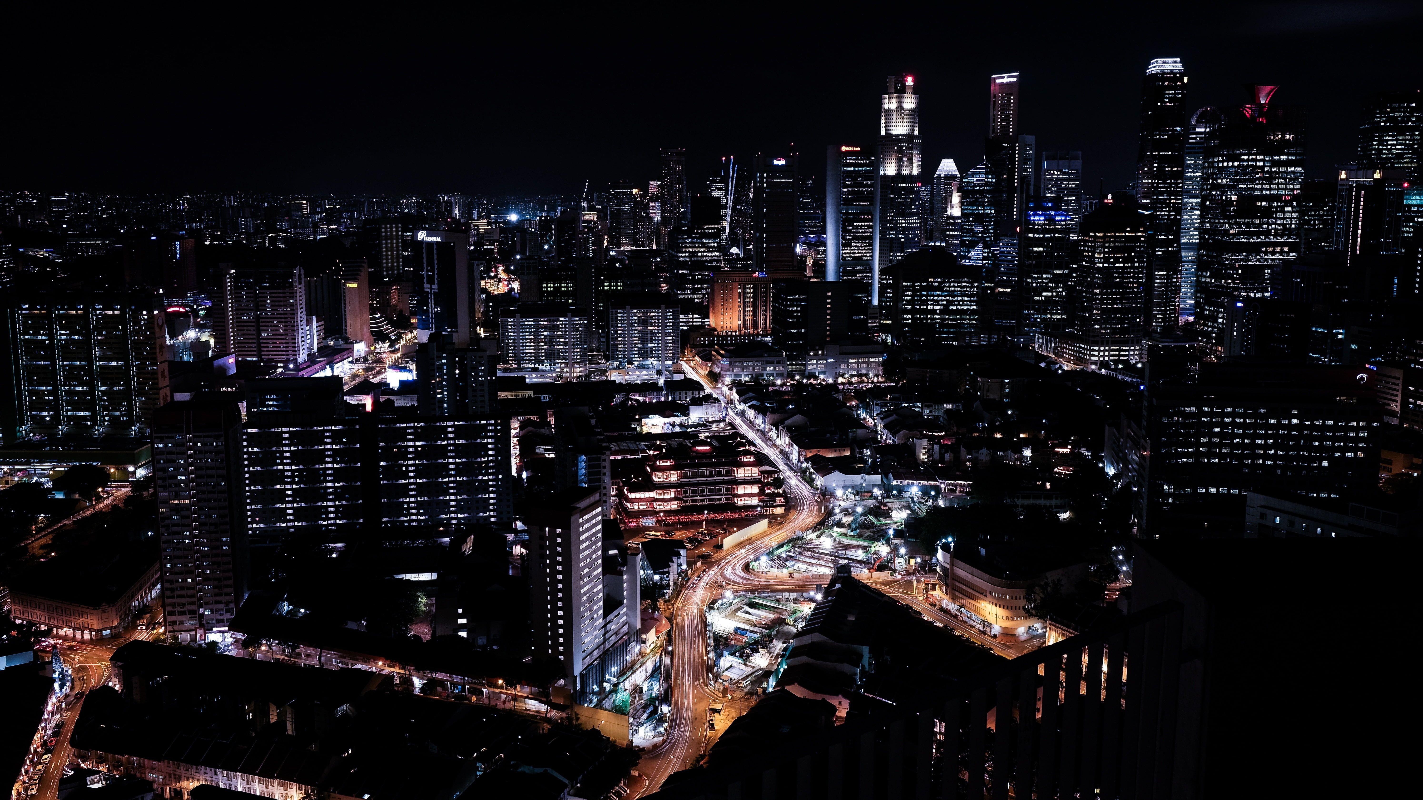 5979x3363 Tokyo Tower, Singapore, Skyscrapers, Night HD wallpaper. Wallpaper