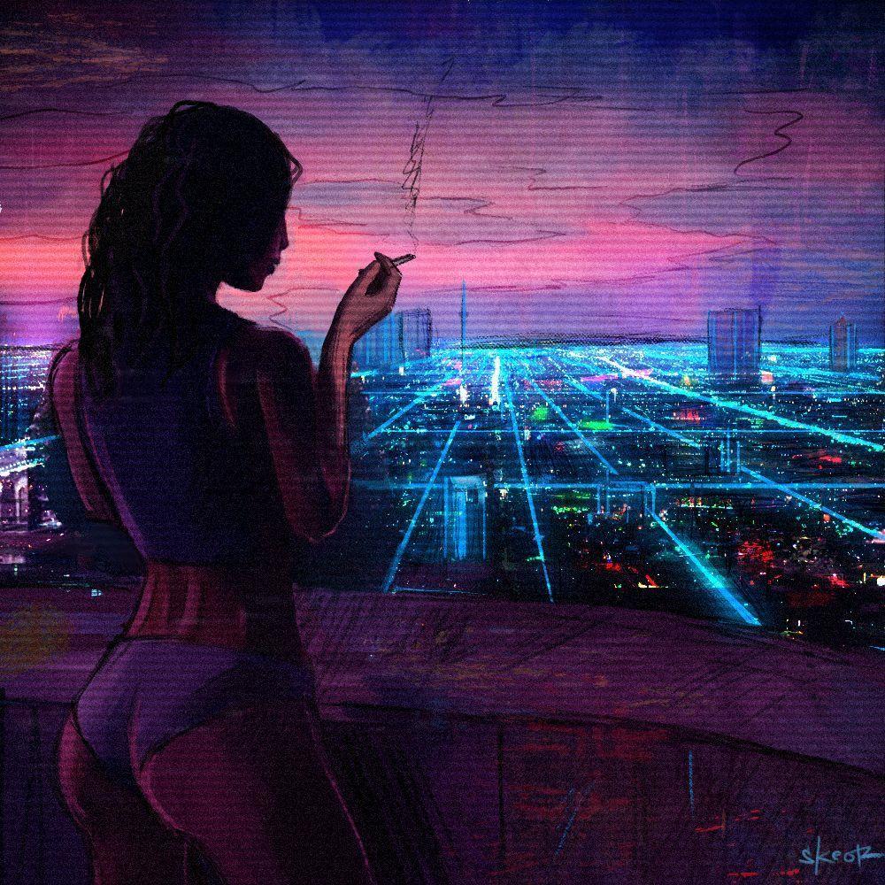 1000x1000 Synth Wave Wallpaper