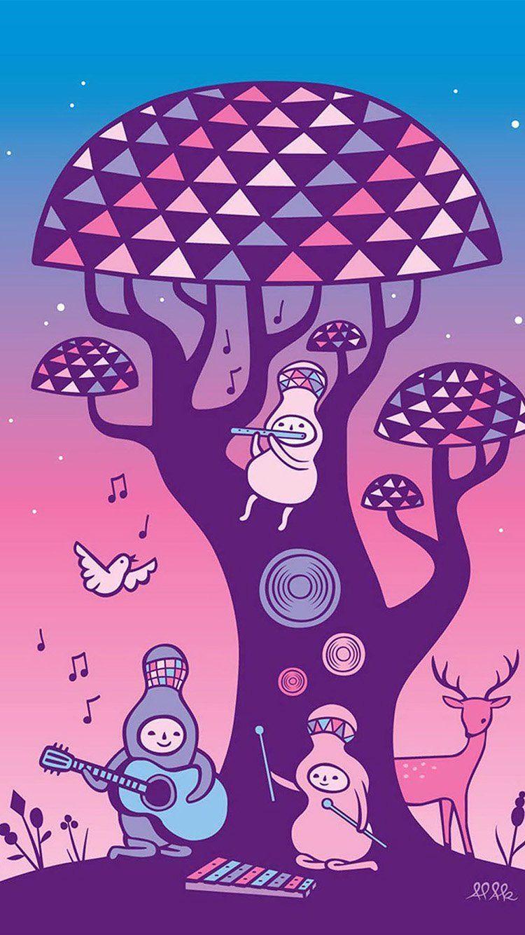 750x1334 Cute Music Characters Illustration Art. Character Illustration