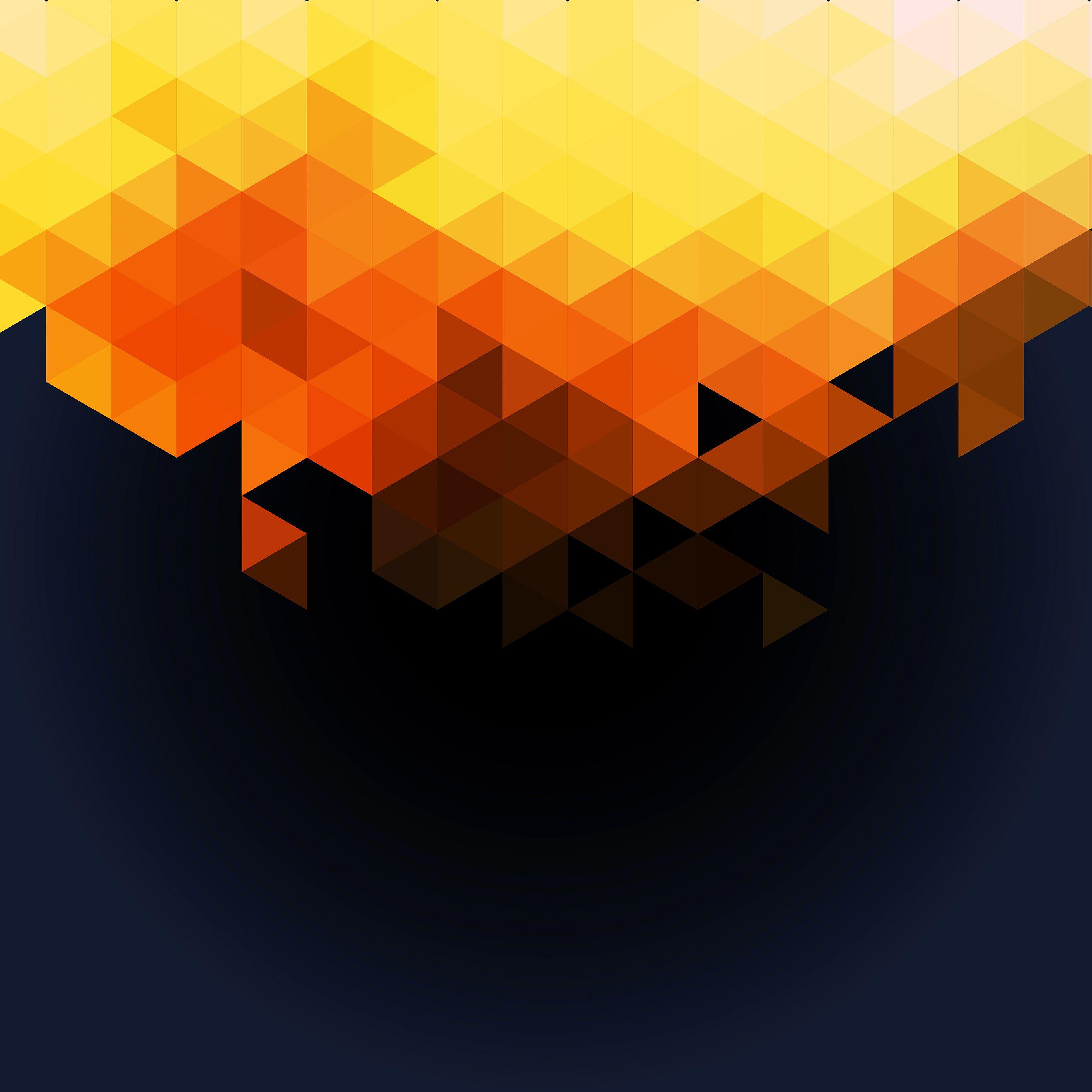 2732x2732 Wallpaper Triangle Fall Orange Pattern Wallpaper