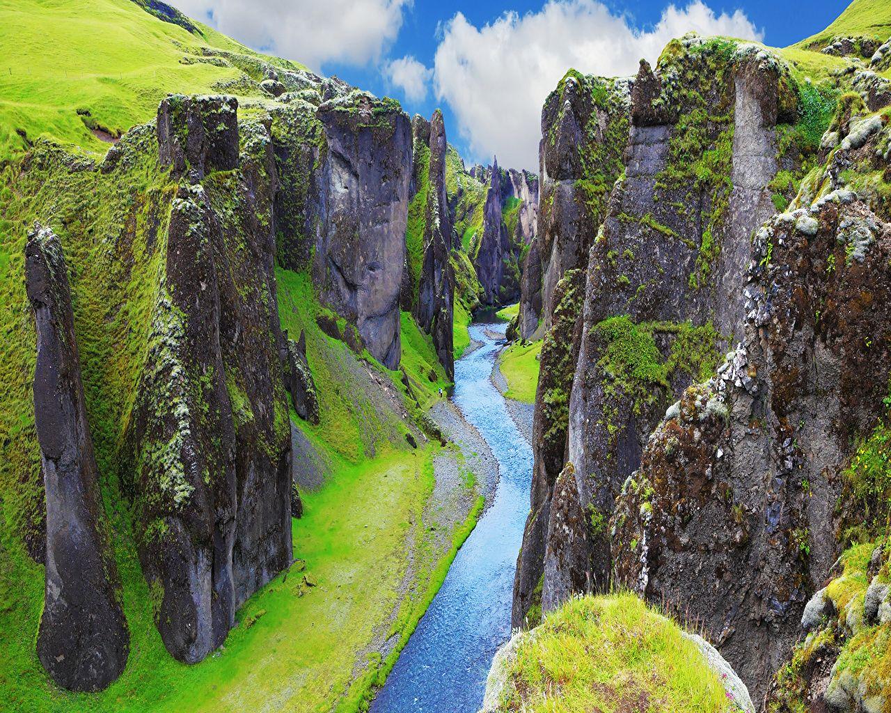 1280x1024 Fjadrargljufur Canyon In Iceland HD Wallpaper