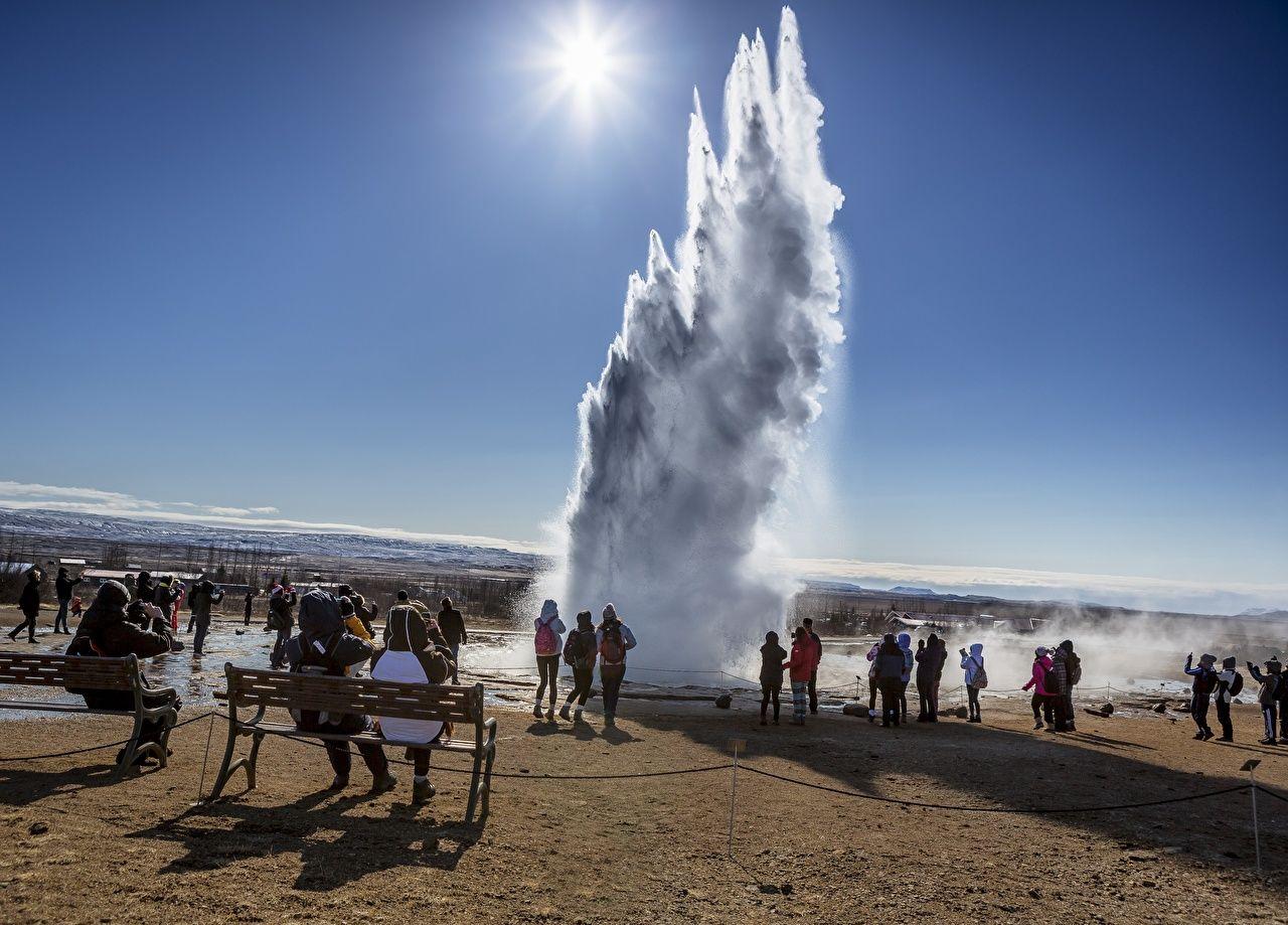 1280x919 Desktop Wallpaper Iceland Geyser Strokkur, District Geysir Sun