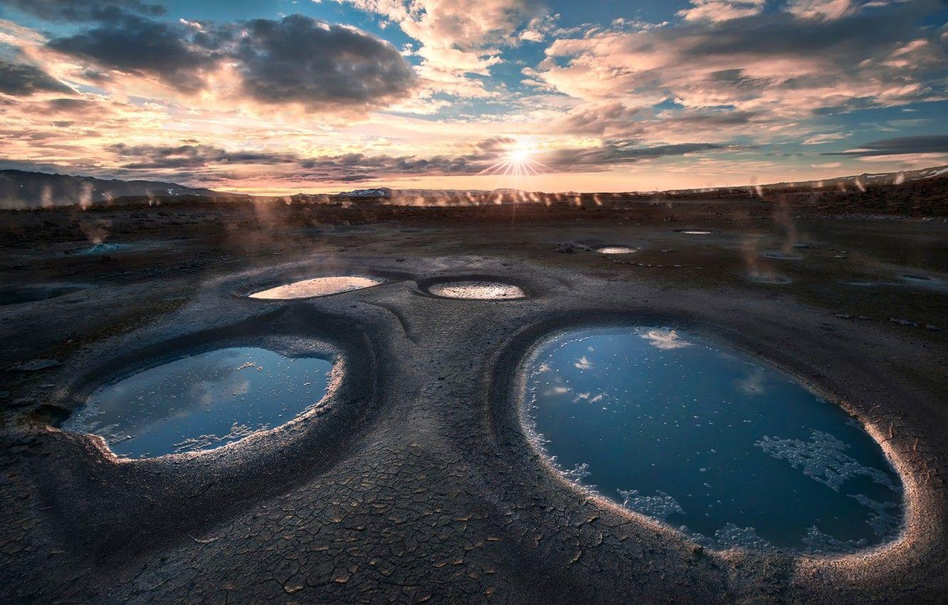 1332x850 Wallpaper the sun, Iceland, geysers image for desktop, section природа