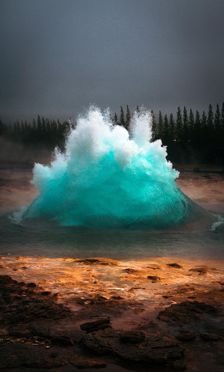 904x1500 Icelandic Geyser. Some Of That Blue Is Ice. (color Slightly Played Up) Posted Taken By R. Breathtaking Photography, Travel Photography Nature, Iceland Photography