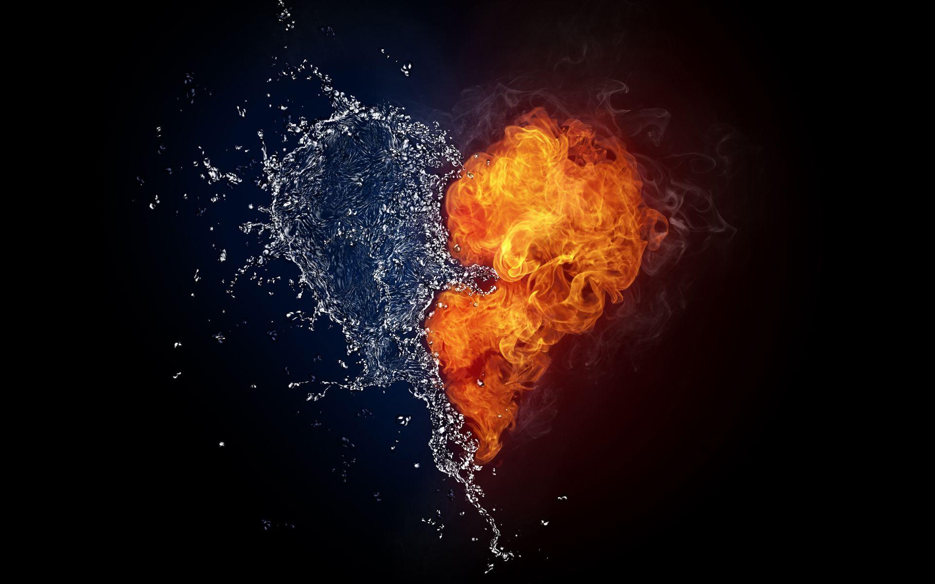 1920x1200 dark and light heart