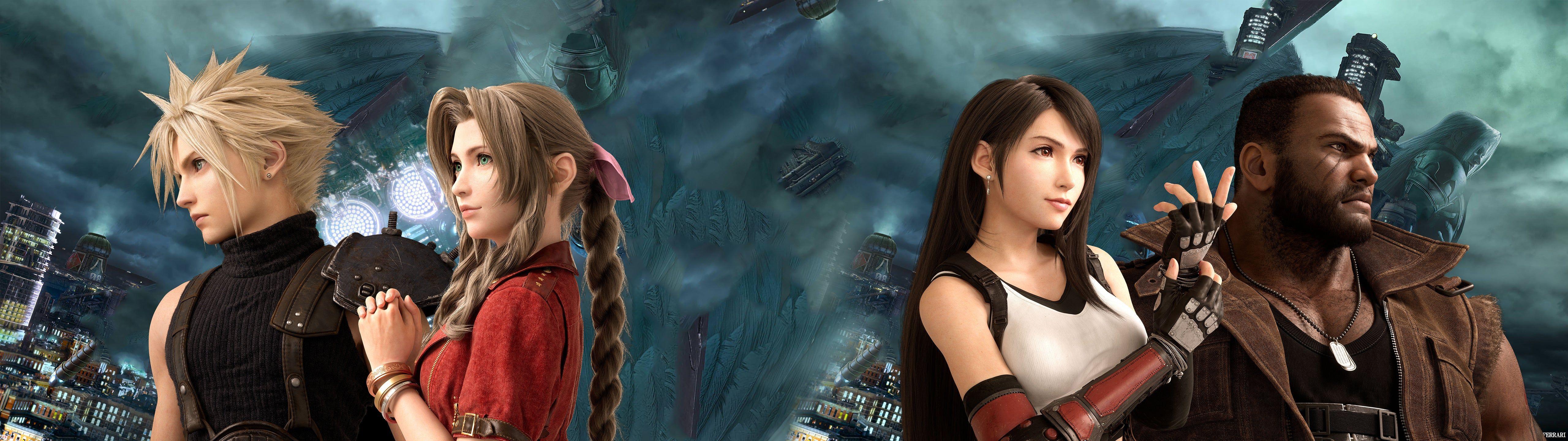5120x1440 FF7 Remake Dual Monitor Wallpaper 5120x1440