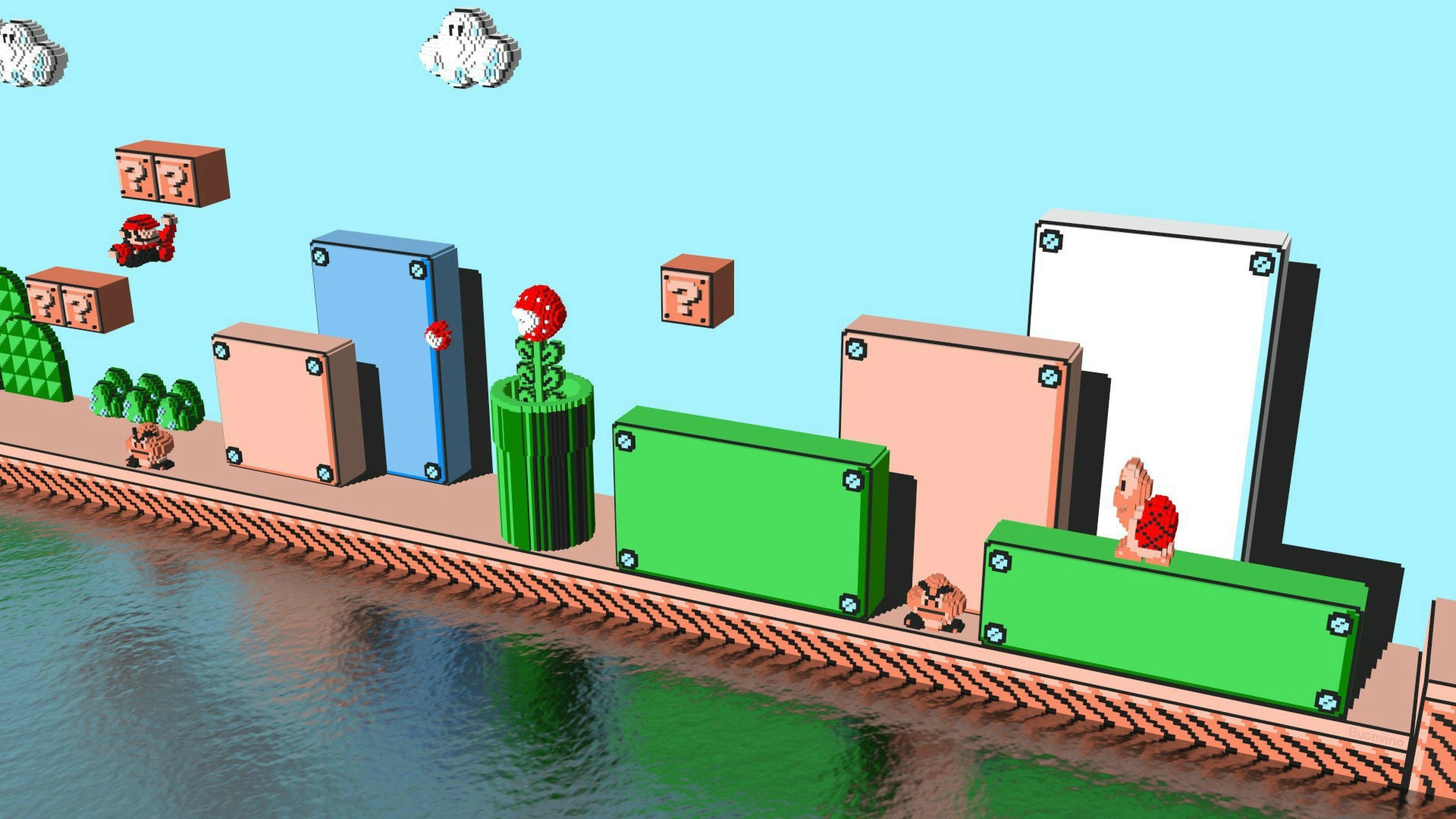 3840x2160 Old School Mario Gameplay HD Wallpaper for Desktop and Mobiles 4K Ultra HD