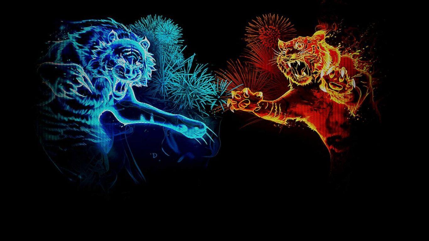1366x768 Free download Abstract Digital Abstract Fire Tiger Wallpaper HD Background [1456x798] for your Desktop, Mobile & Tablet. Explore Abstract Tiger Wallpaper. Tiger HD Wallpaper, Blue Apple Wallpaper, Cool Tiger Wallpaper