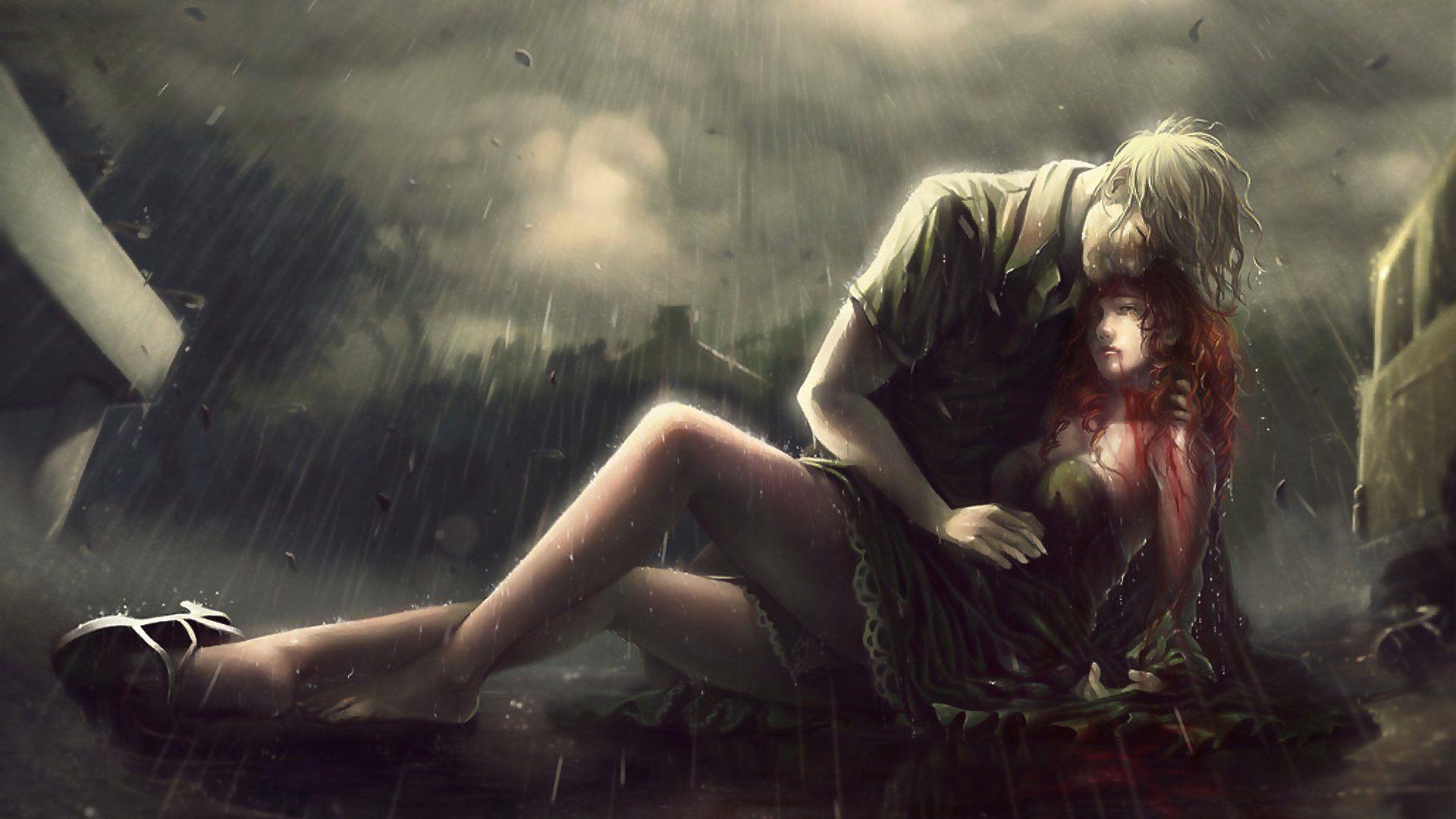 1920x1080 rain, Blood, Sad Wallpaper HD / Desktop and Mobile Background