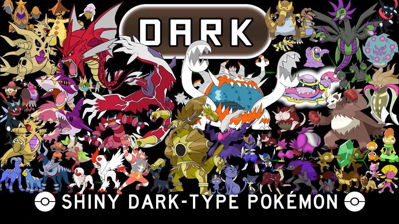 Тип дарк. Dark Type Pokemon. Dark Pokemon weakness. Покемоны тёмного типа. Dark shiny игра.