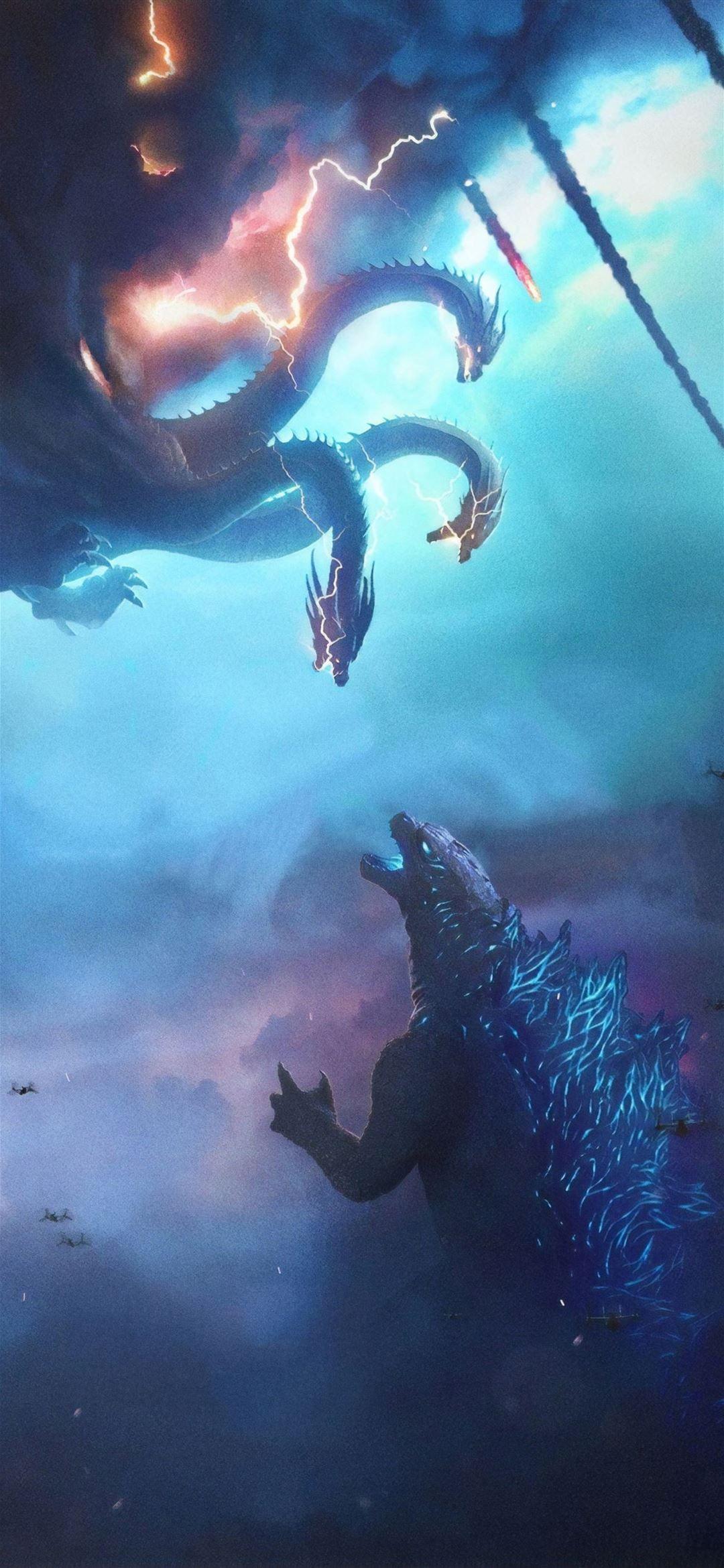 1080x2340 godzilla king of the monsters movie poster iPhone 12 Wallpaper Free Download
