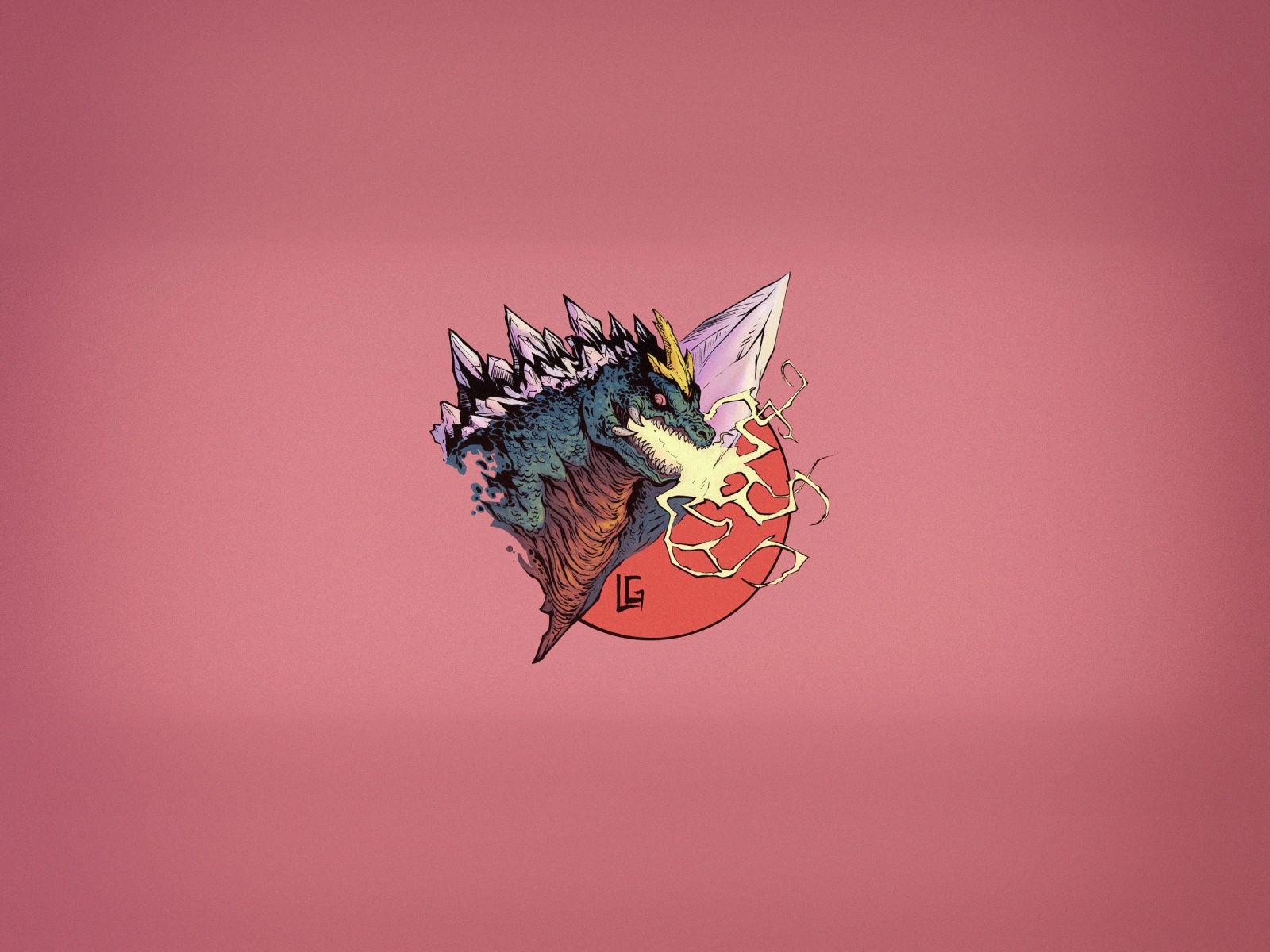 1600x1200 Download Artwork, simple, minimal, Godzilla, movie wallpaper, 1600x Standard 4: Fullscreen