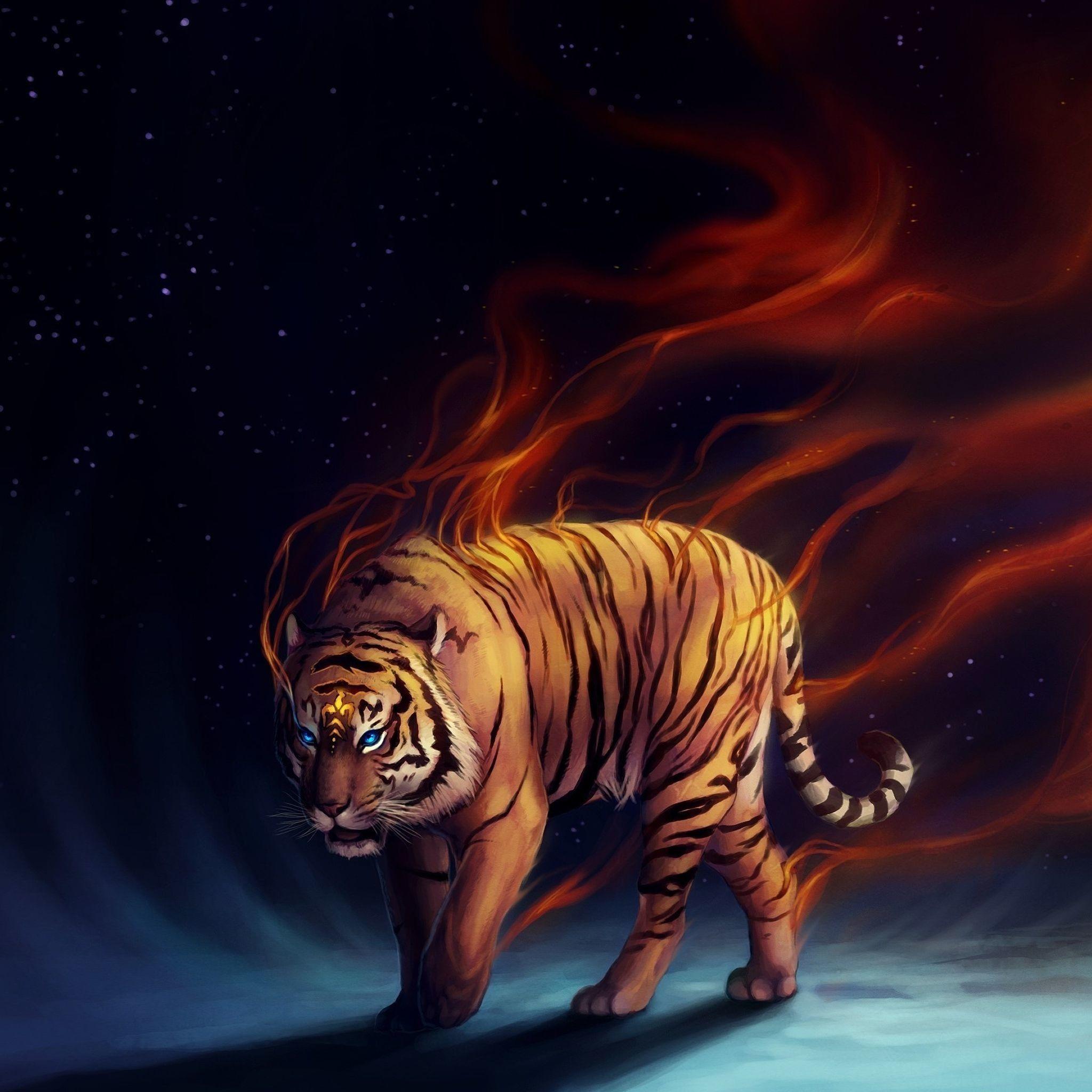2048x2048 Cool Tiger Wallpaper background picture
