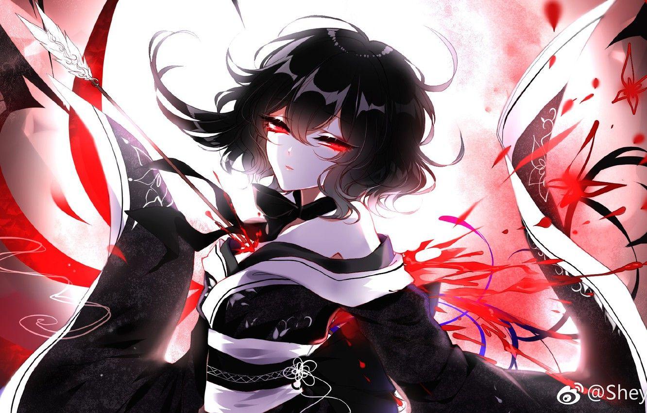 1332x850 Photo Wallpaper Girl, Blood, Arrow, Touhou, Touhou, Girl With Blood