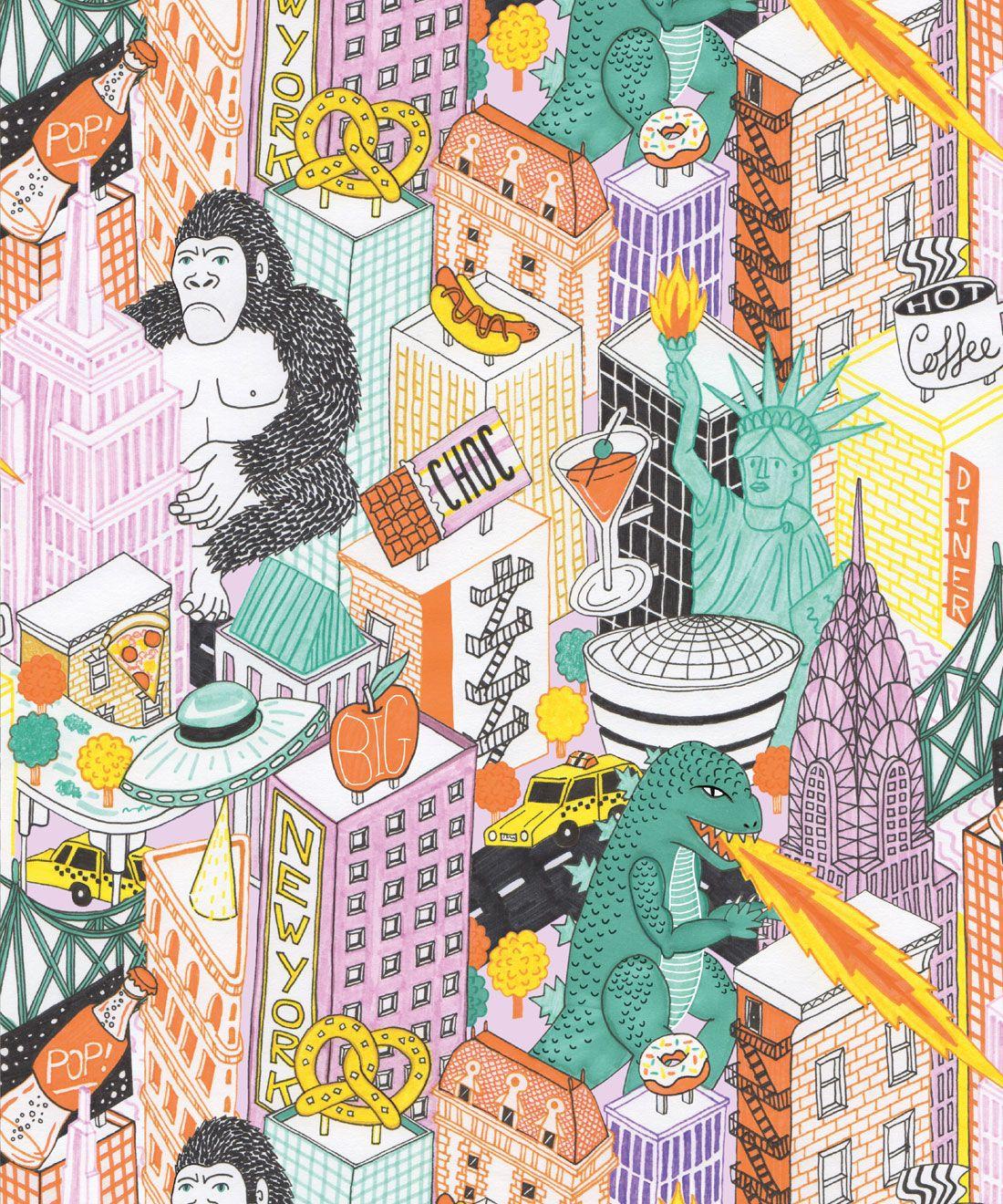 1100x1320 New York City Wallpaper • Fun, Cheeky Wallpaper USA