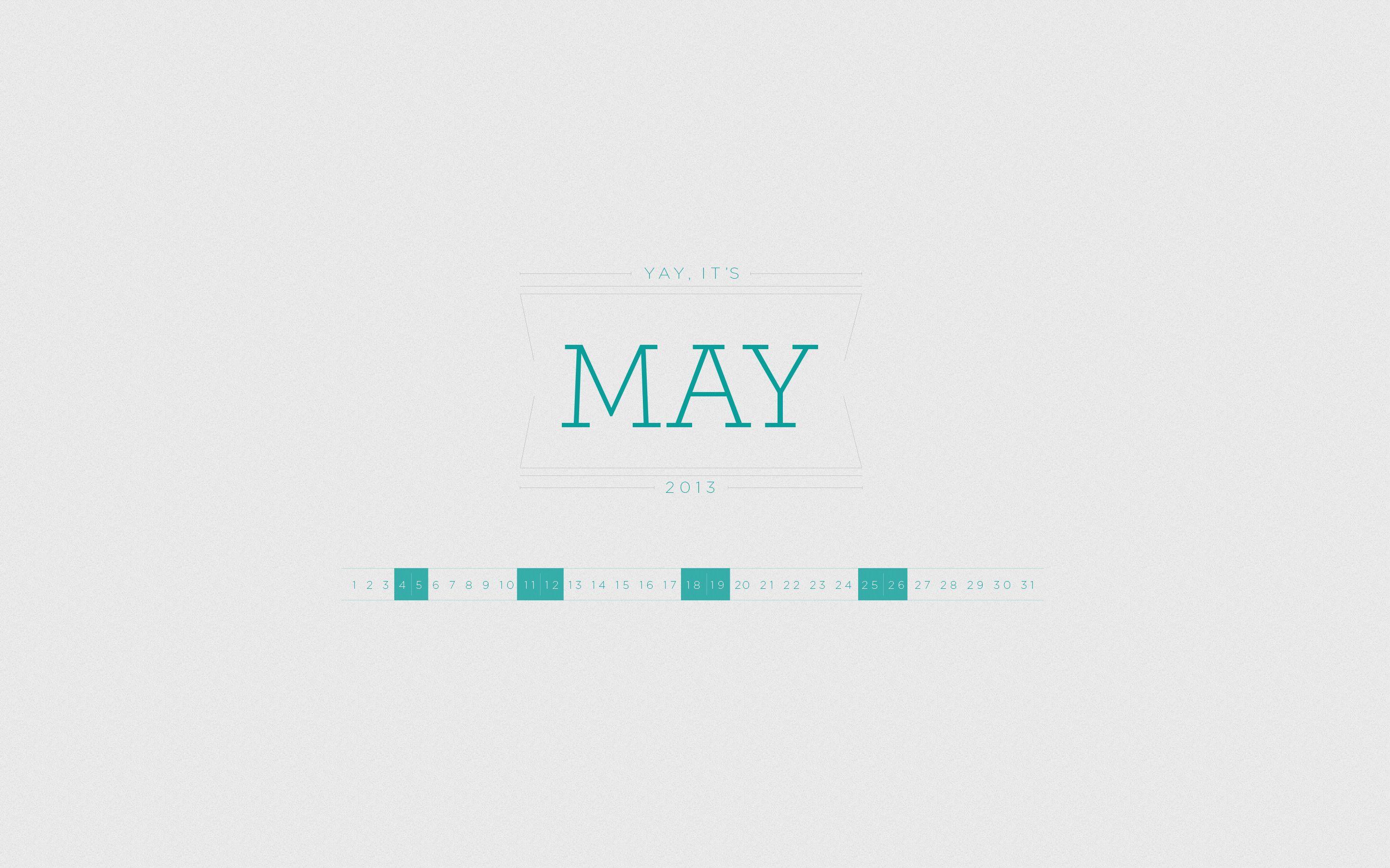 2880x1800 May 2013 Desktop Calendar Wallpaper