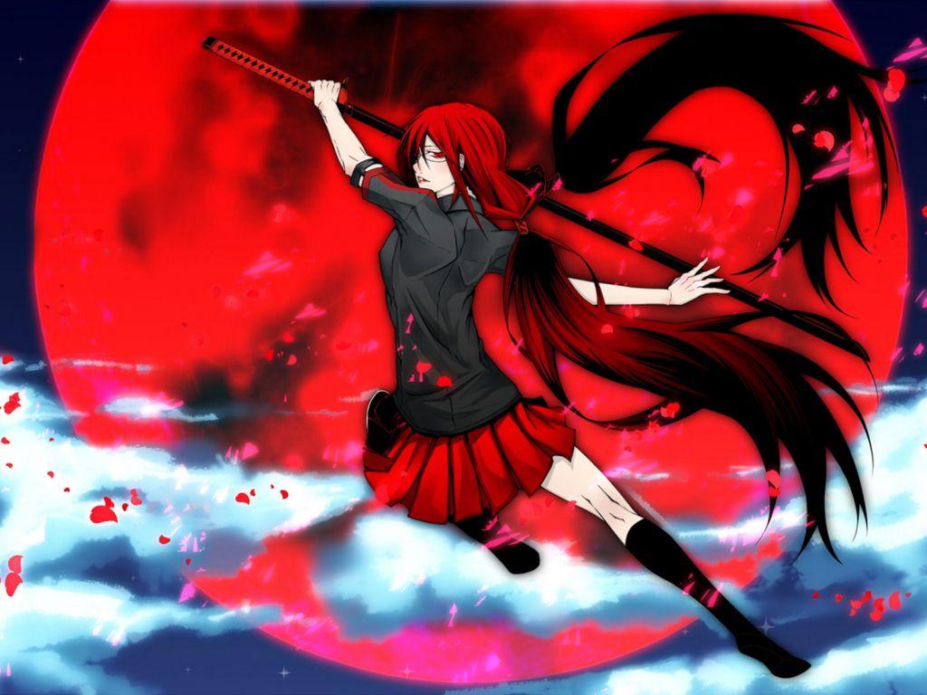 1024x768 Desktop Wallpaper Warrior, Saya Kisaragi, Blood C, Anime Girl, HD Image, Picture, Background, 4a189d