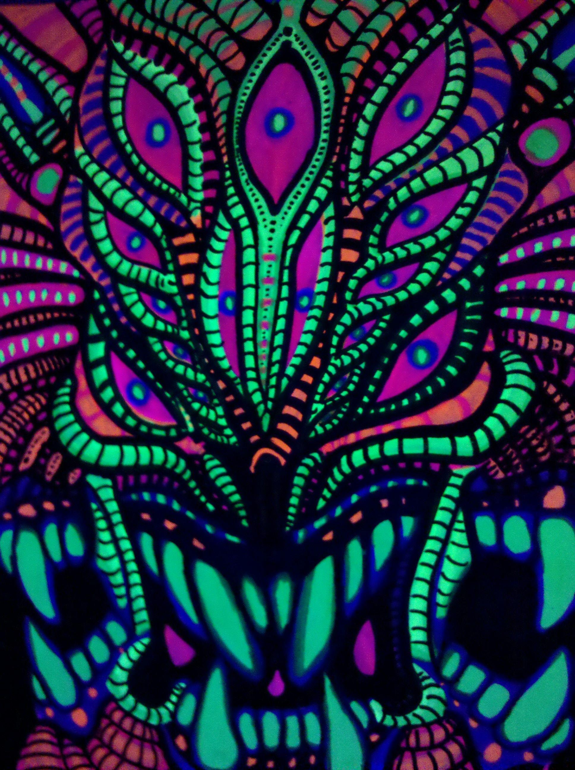 1936x2592 Trippy Black Light Wallpaper
