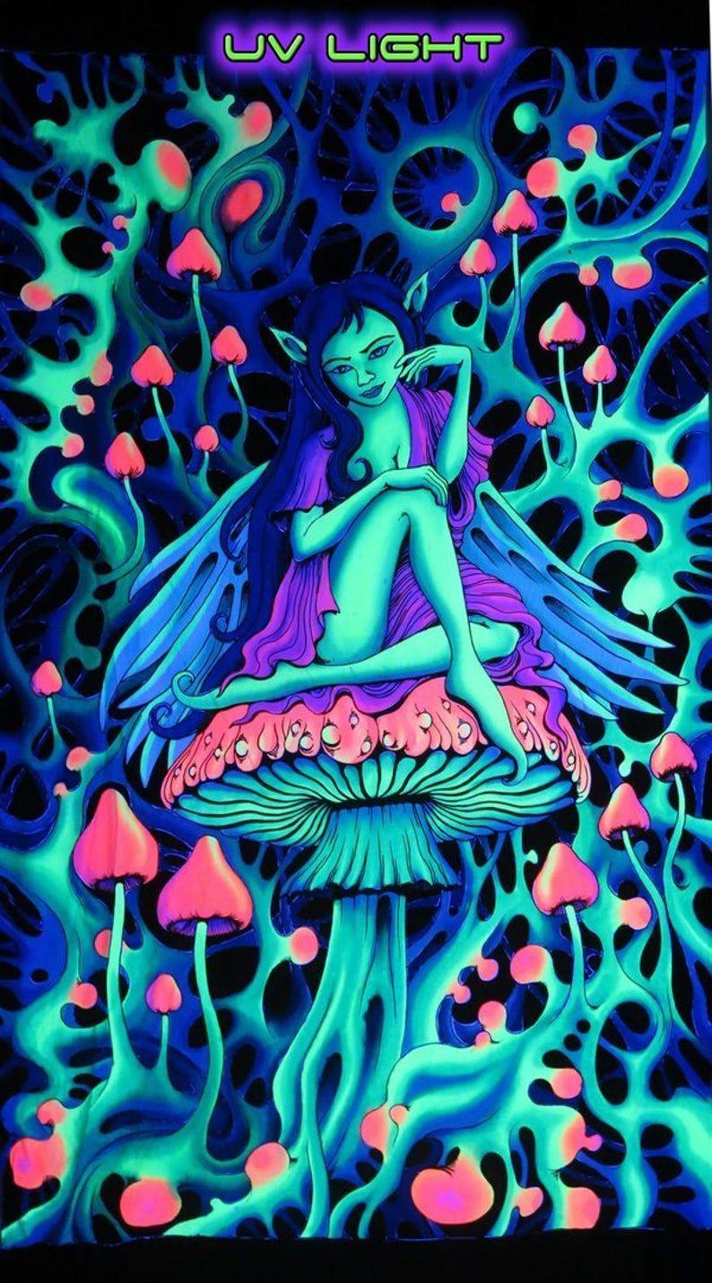 794x1431 Psychedelic Tapestry UV Active Blacklight Backdrop Trippy Wall. Etsy. Trippy painting, Psychadelic art, Psychedelic tapestry