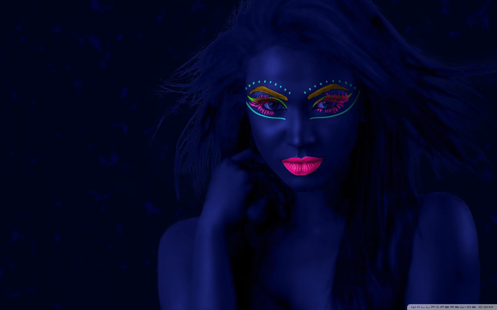 1680x1050 Neon Makeup Black Light Wallpaper
