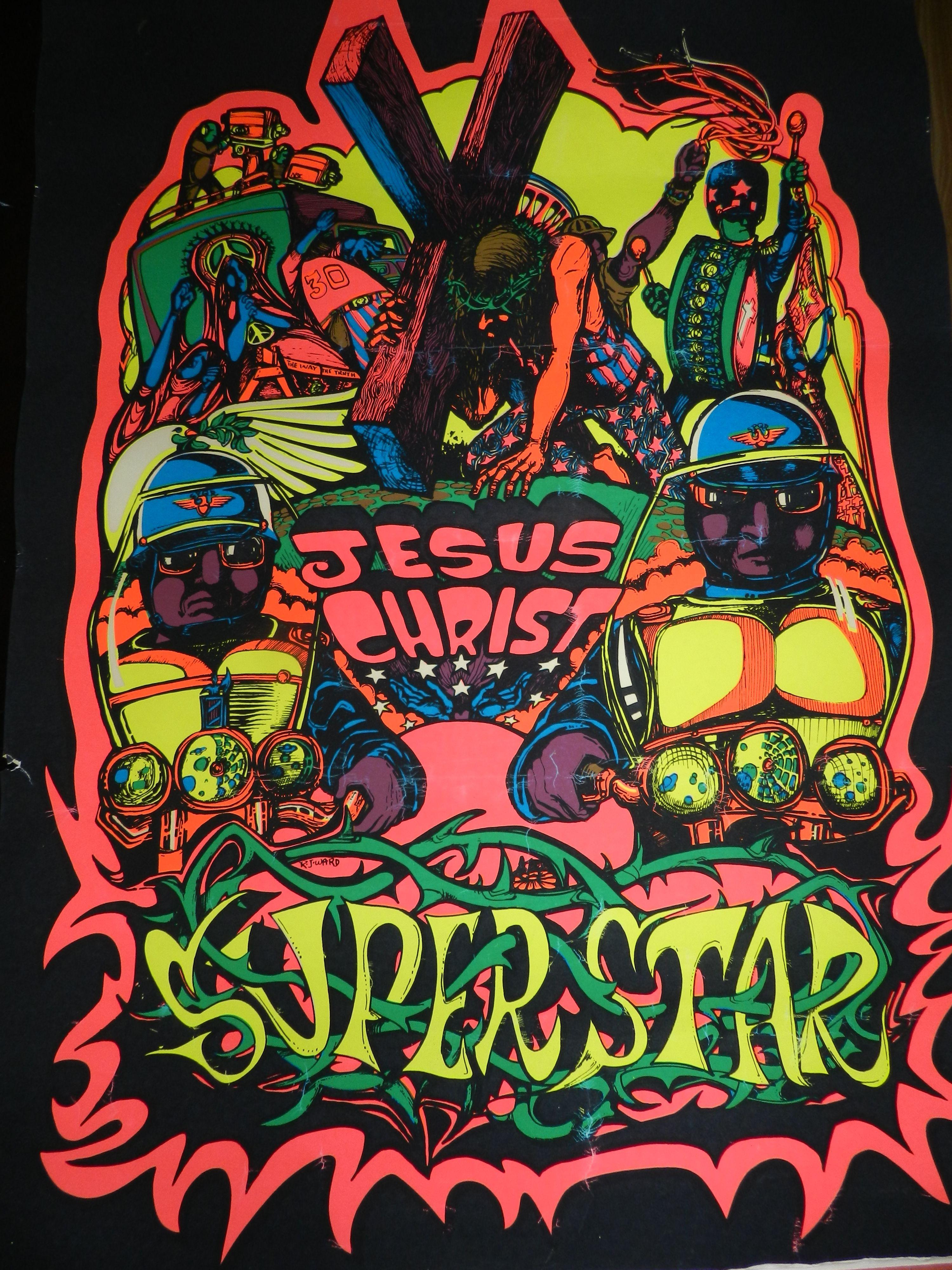 3000x4000 Vintage Black light Poster, JESUS CHRIST SUPERSTAR. Black light posters, Psychedelic poster, Psychedelic art