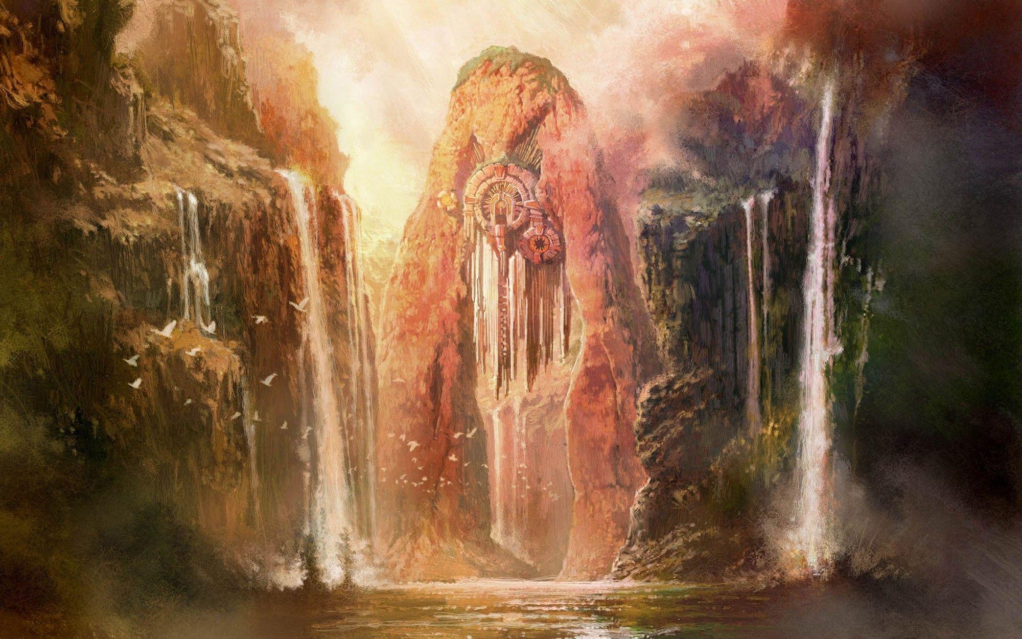 Waterfall Art Wallpapers Top Free Waterfall Art Backgrounds Wallpaperaccess