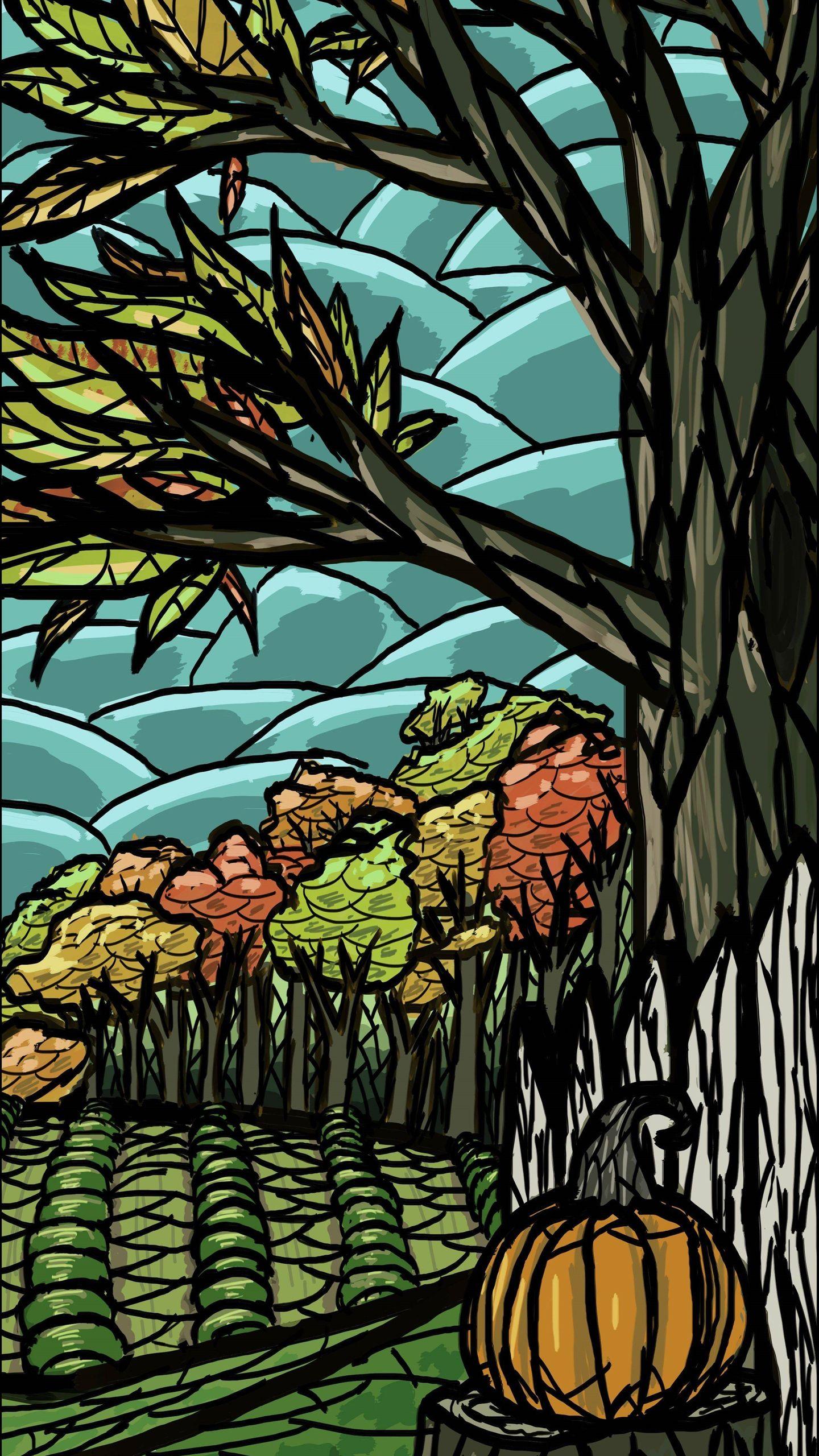 1440x2560 Lenovo Yoga Tablet 2 Pro Wallpaper: Forest Painting 2 Android Wallpaper
