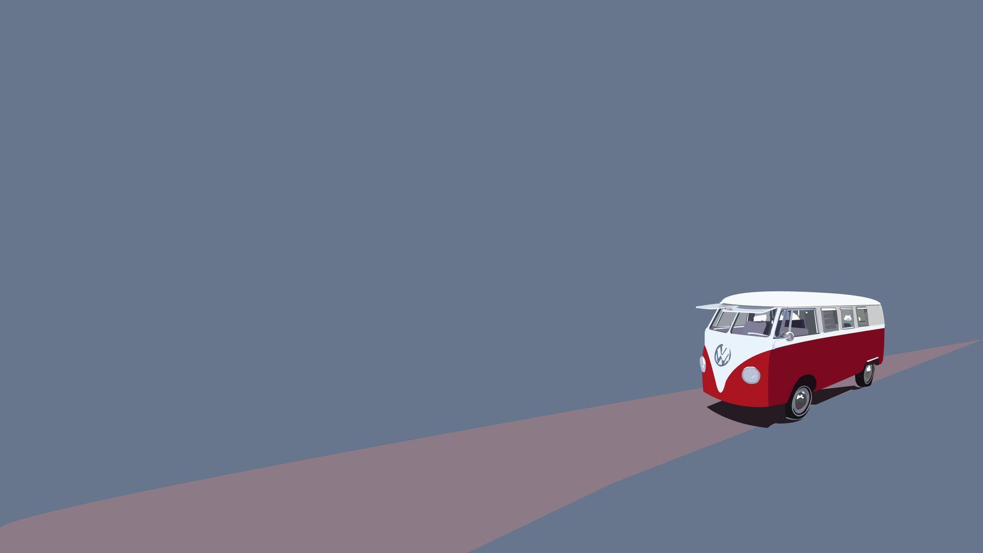 1920x1080 Road And Van Minimal Art HD Wallpaper Art Wallpaper HD