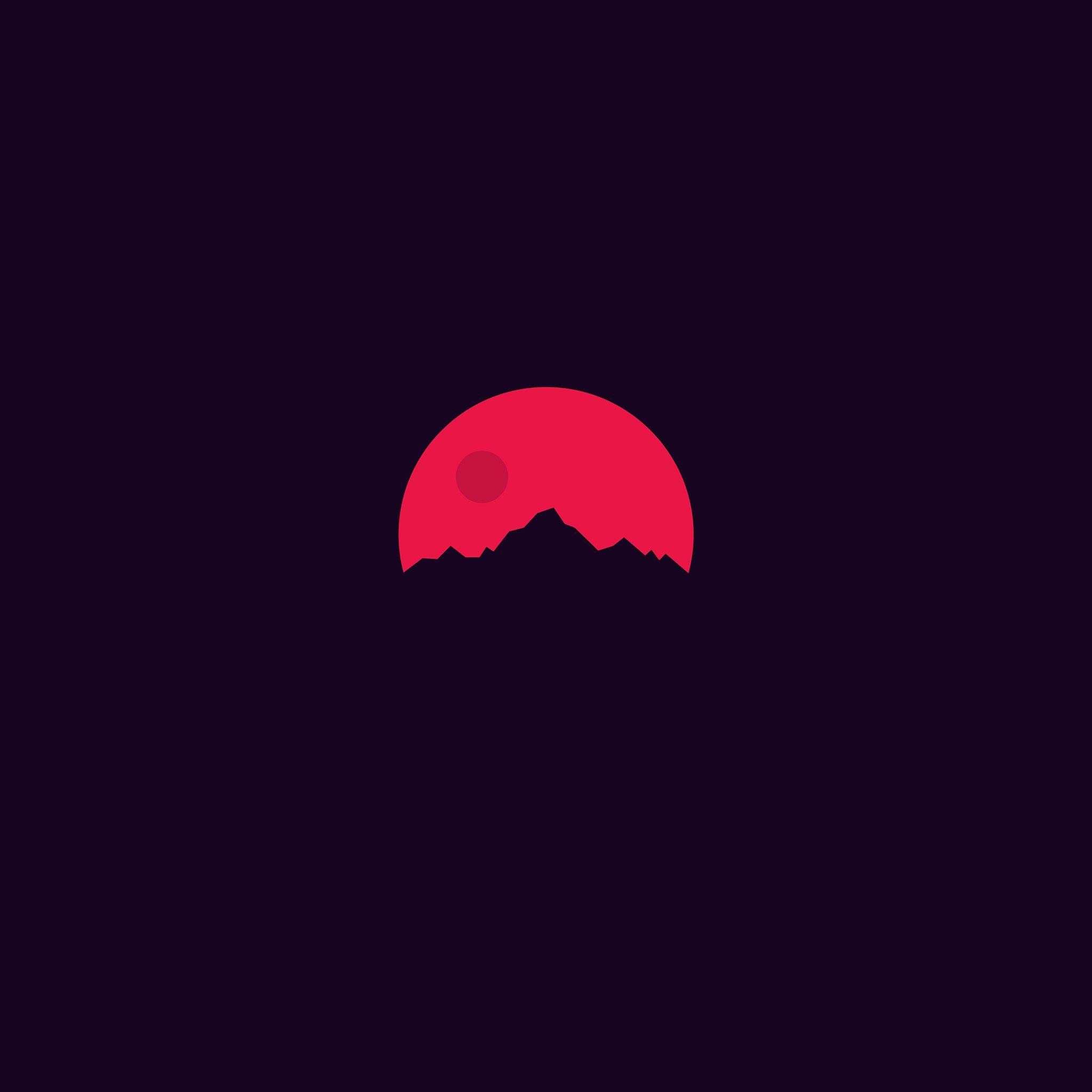 2048x2048 Minimal Sunset Art Illustration Wallpaper