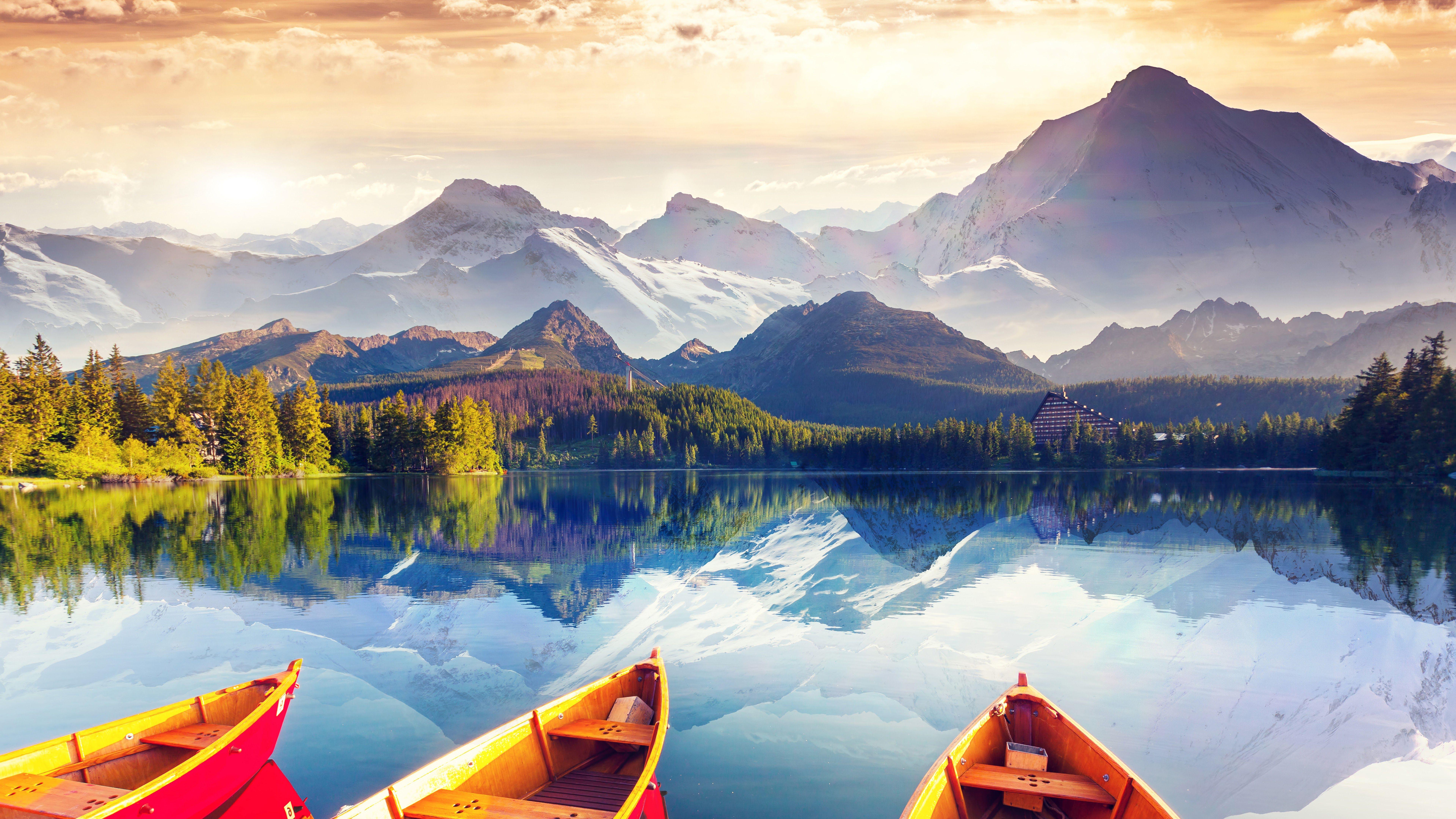 7680x4320 Mountain Landscape Lake Photography Nature Forest Scenery 8K Wallpaper