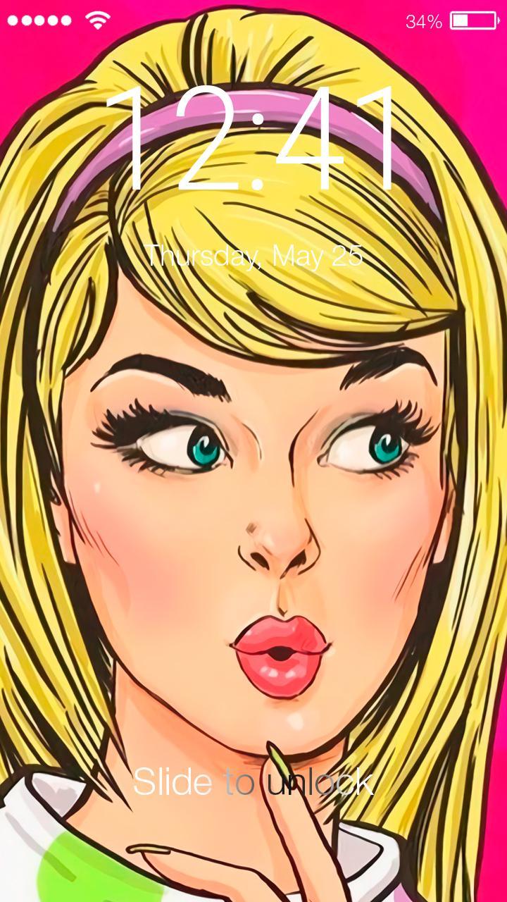 720x1280 Pop Art Cute Girl Wallpaper Screen Lock for Android